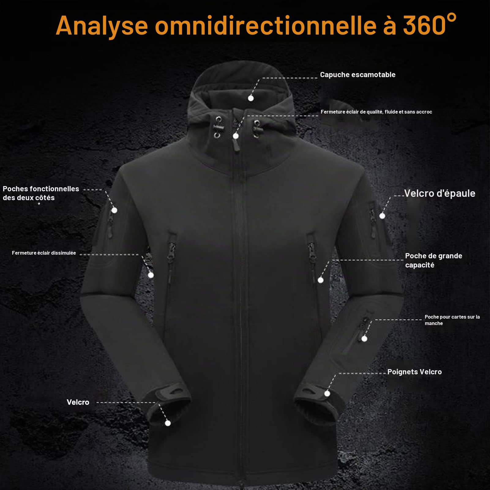 Tenue de camouflage militaire imperméable pour homme, avec veste et pantalon tactiques, Softshell