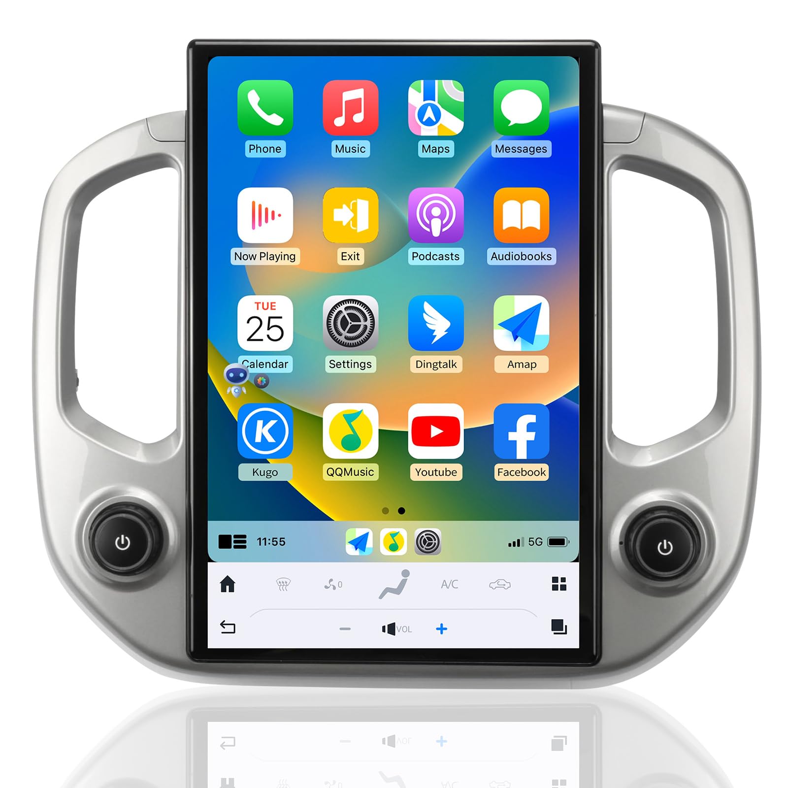 Qualcomm Car Radio Stereo for Chevrolet Colorado GMC Canyon 2015-2018 Replacement CarPlay Android Auto 14.4 Inch Vertical Screen Upgrade Tesla Style with DSP SWC Bluetooth Audio