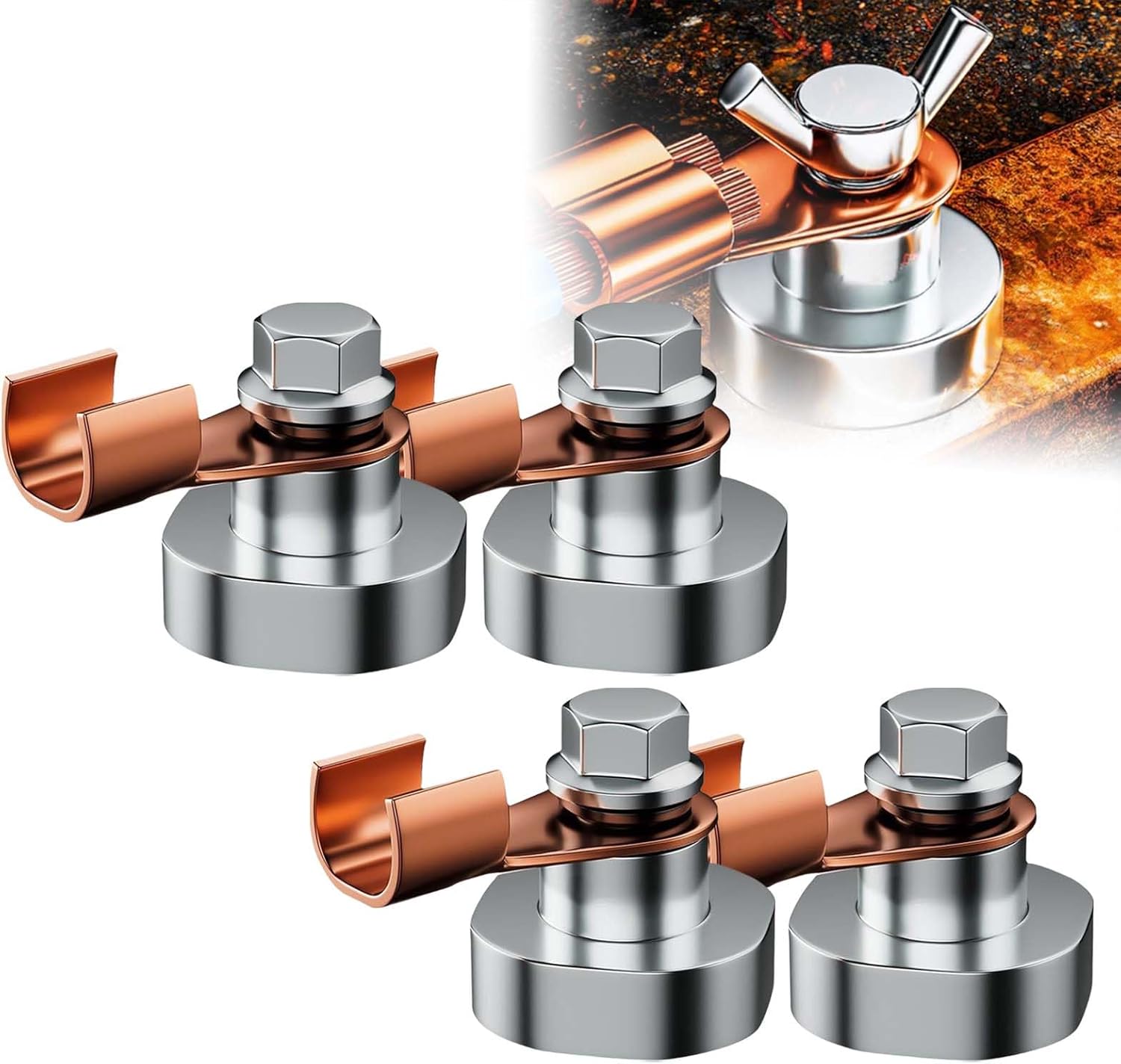 Welding Magnetic Grounding Clamp, 2025 New Magnetic Welding Ground Clamp, Welding Magnets Clamps Tool, Welding Support Clamps Tools for Weldings Cutting (L（3.7 * 3.7cm）, 4PCS)