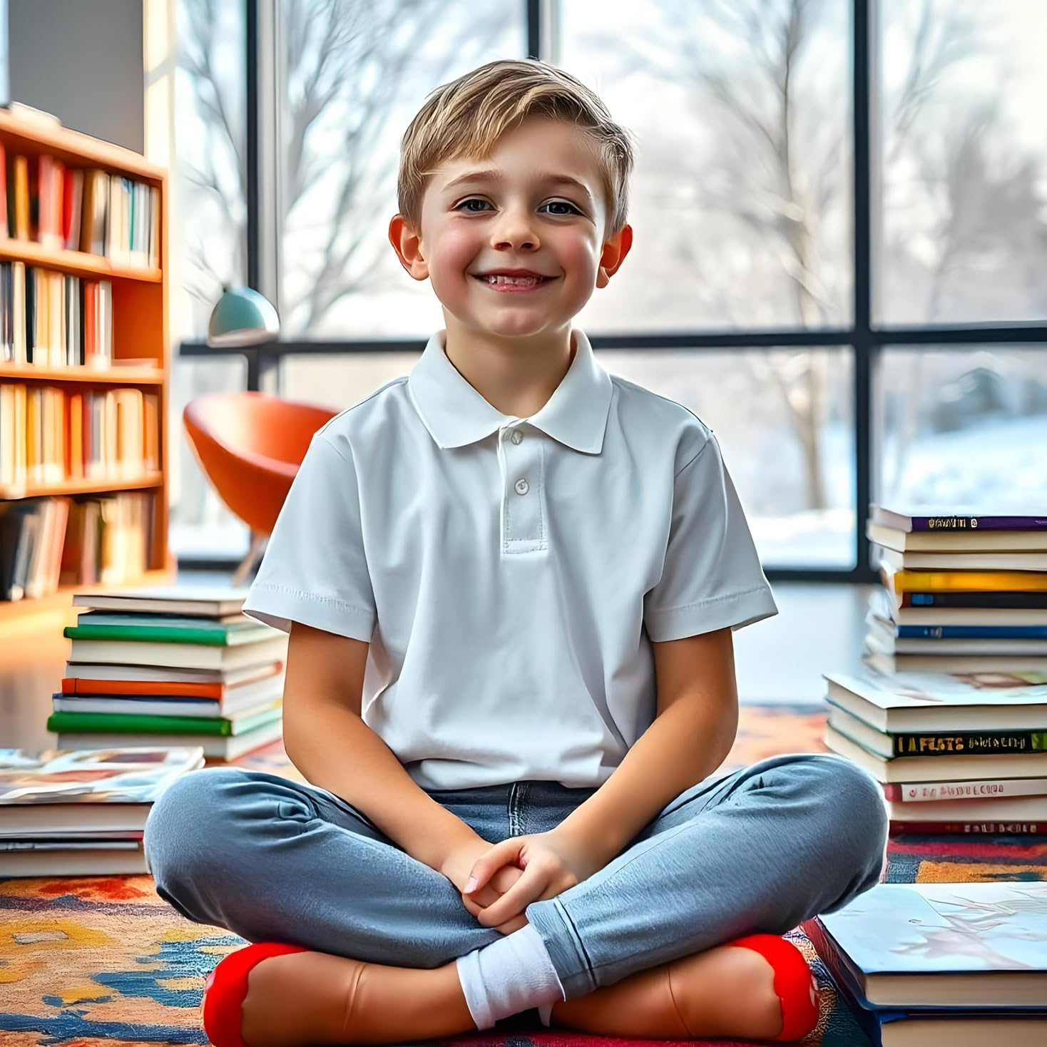 Polo Еnfant Personnalisé avec Photo, Logo ou Texte – Polo Classique à Boutons, Haut d’Uniforme Scolaire pour Garçons et Filles, Également Disponible sans Impression