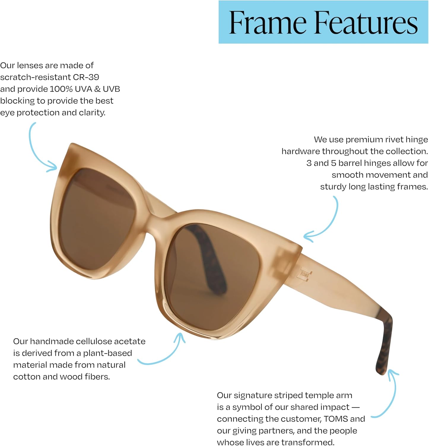 TOMS womens Sydney Cat Eye Sunglasses - Image 3