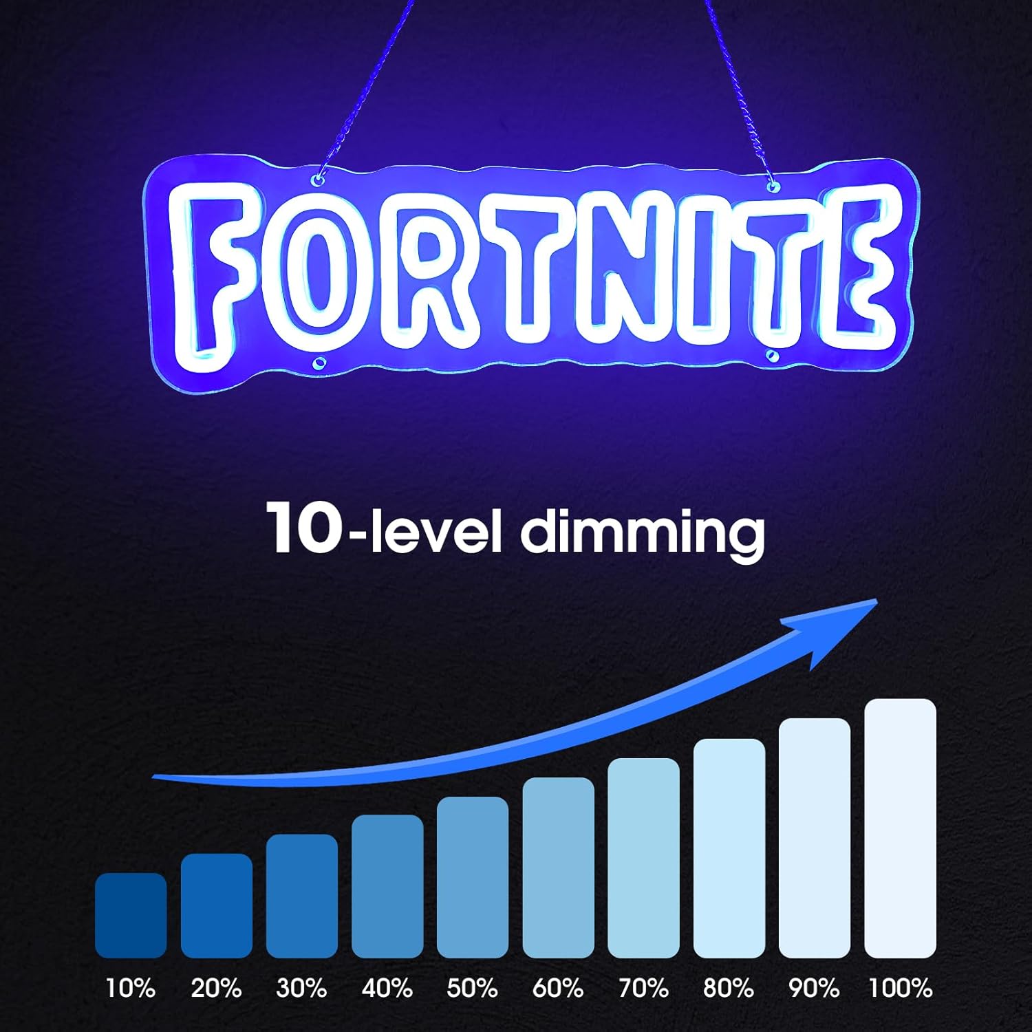 Gamer Neon Sign, Shooting Game Neon Signs for Wall Decor - 10 Level Bright Blue LED Light, Gaming Room Décor for Teen Boys Gift Ideas, 16.93x5.07in Acrylic, USB Powered, Perfect Gifts for Game Fans