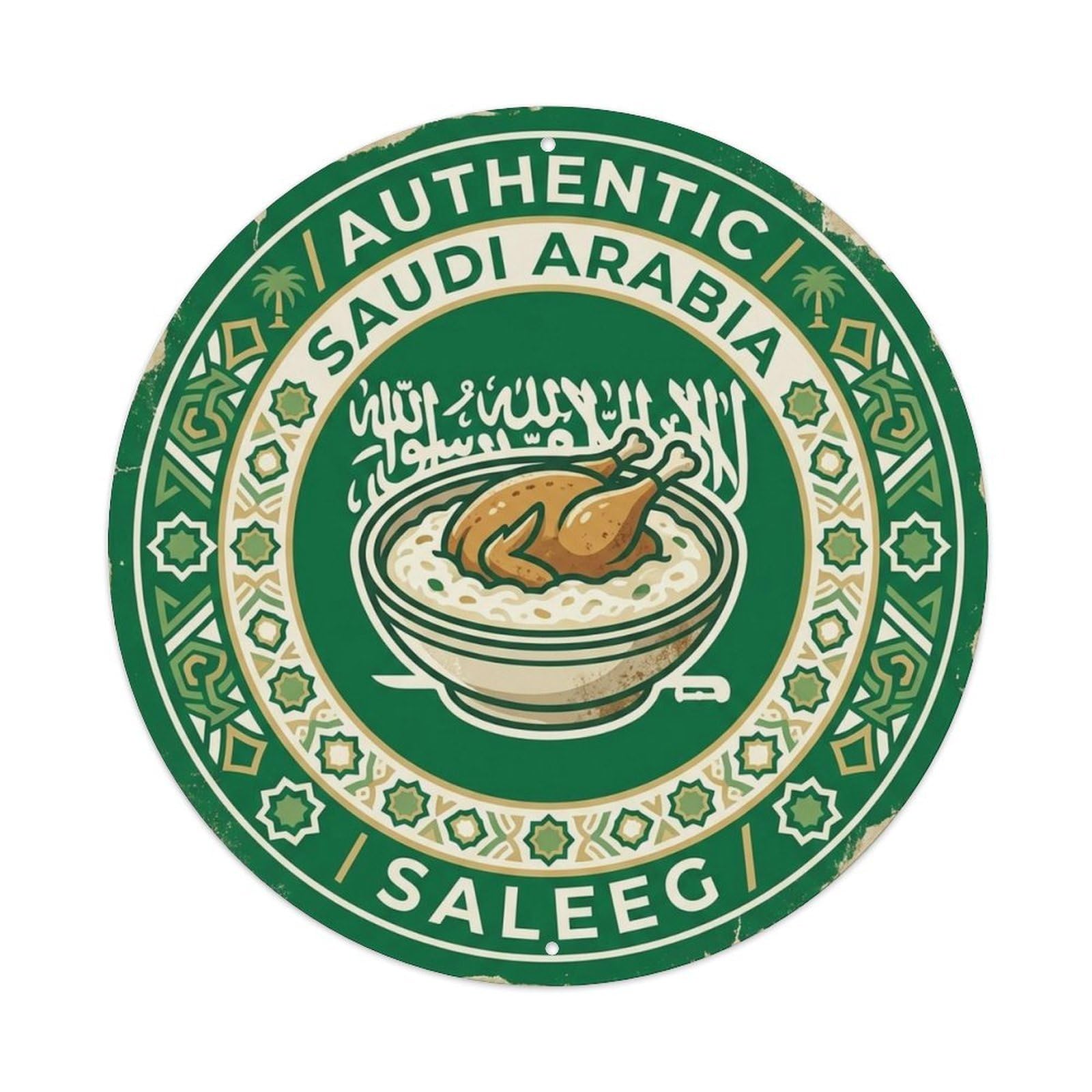 Saudi Arabia Travel Saleeg Saudi Rice Dish Cuisine Metal Tin Sign