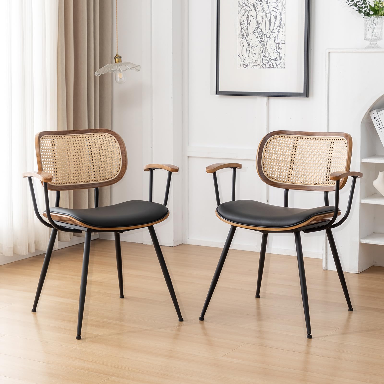ⅱ. dining chair set Amazon.com - YOUUGIOR Rattan Dining Room Chairs Set of 2,Mid