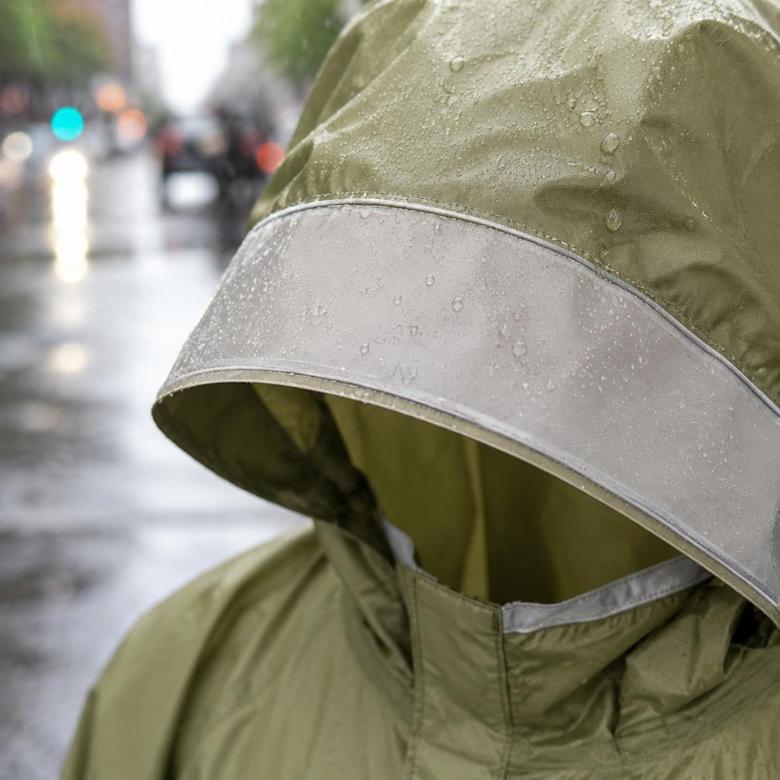 Poncho de Lluvia para Exteriores Resistente al Agua Capa Chubasquero Impermeable con Capucha y Ajuste Compatible con Mochila Convertible en Lona y