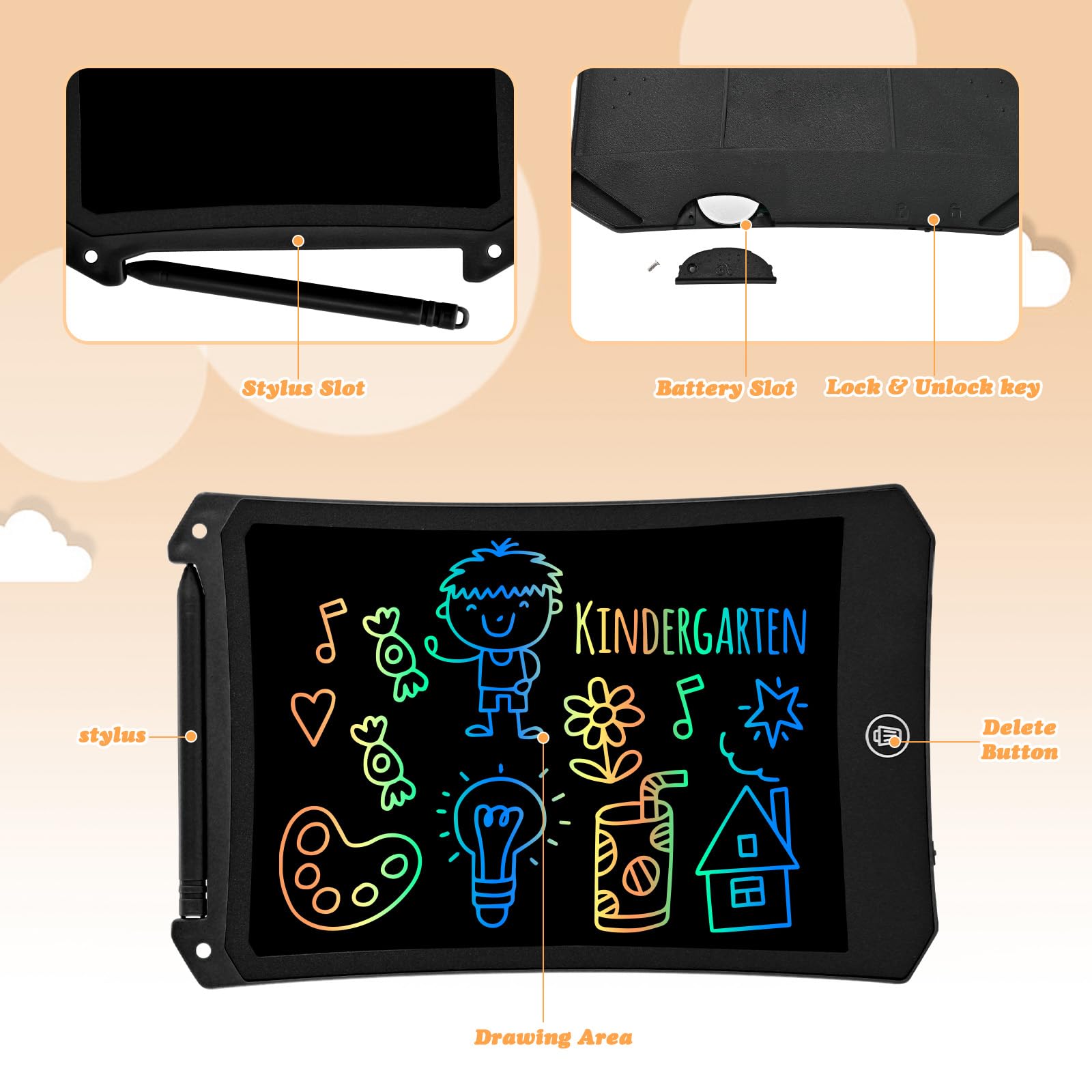 cimetech Tablette Dessin Enfant, 8.5 Pouces Tablette D'écriture LCD, Coloré Ardoise Magique, Jouets Enfant pour 3 4 5 6 Ans, éducatifs Christmas Birthday Gifts - 2