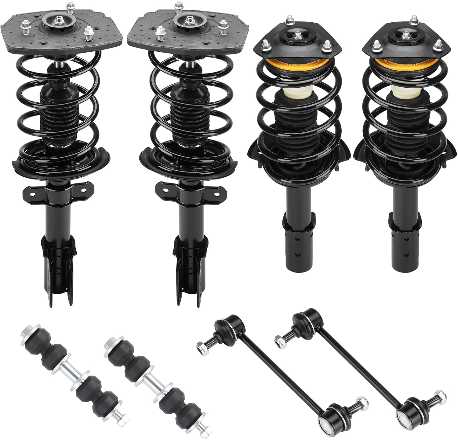 Front and Rear Struts Assembly & Sway Bar Links for 04-12 Chevy Impala, 05-09 Buick Lacrosse, 04-07 Monte Carlo Shock Absorber Replace 171661 532471L 8PCS