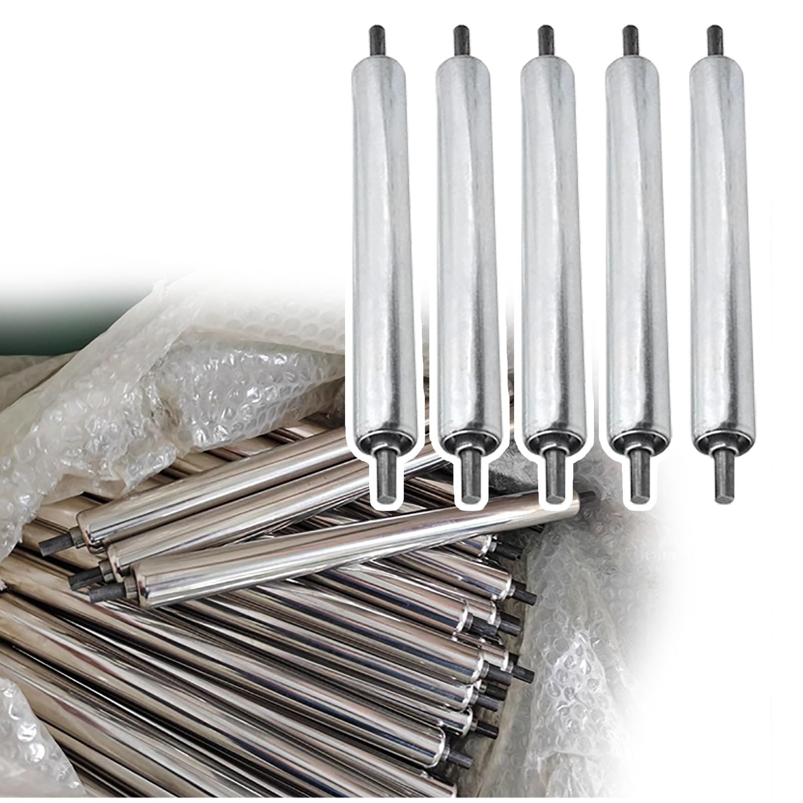 Rouleaux de convoyeur robustes en acier inoxydable durable, guidage fluide de 500 mm