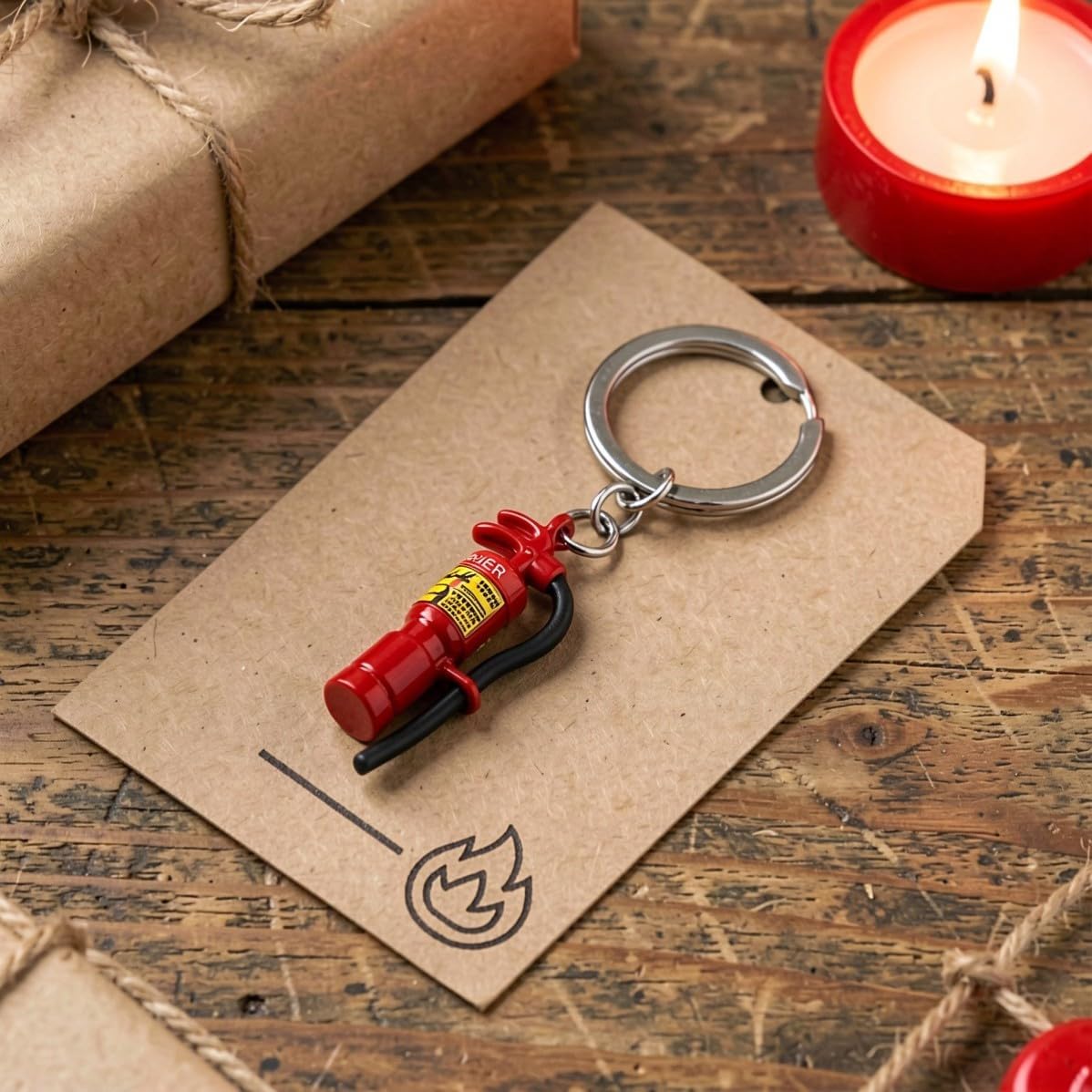 Cabilock 6pcs Mini Keychain for Firefighter Car Keys, Red Zinc Alloy image 5