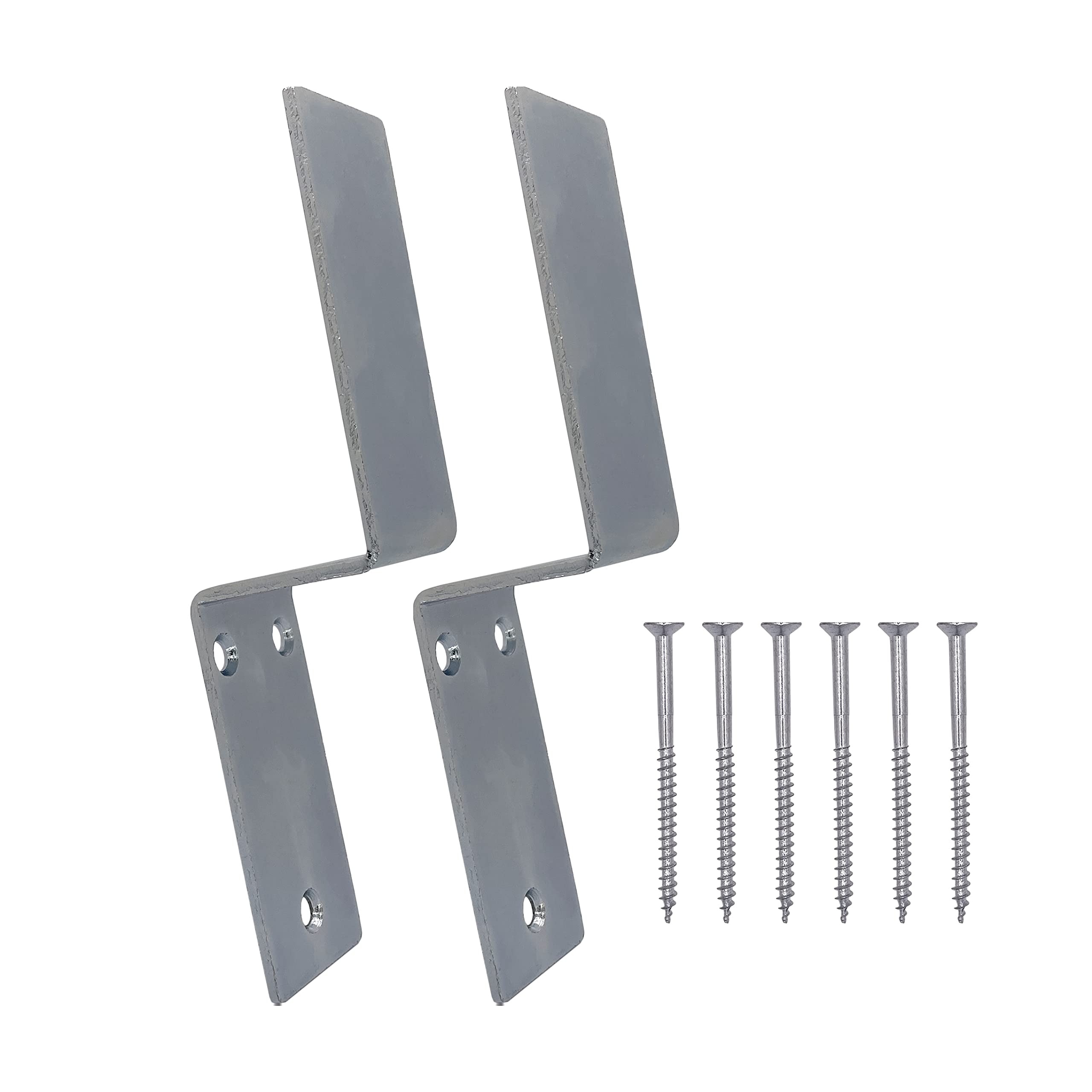 2 Pack Heavy Duty 2x4 Drop Open Bar Security Door Lock Bracket Barricade Brackets with Screws fits 2x4 Boards 2 x 4 Lumber (2)