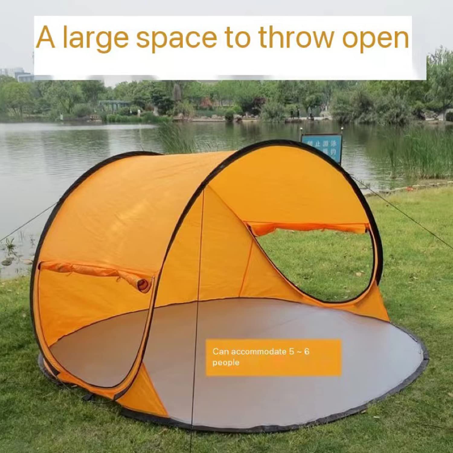 GLJTUO Outdoor 5-6 Personen Schnell Öffnendes Zelt Vollautomatisches Sonnenschutz-Strandzelt Frei Von Bausonnenschutz Großes Zelt Camping Home Sport & Freizeit