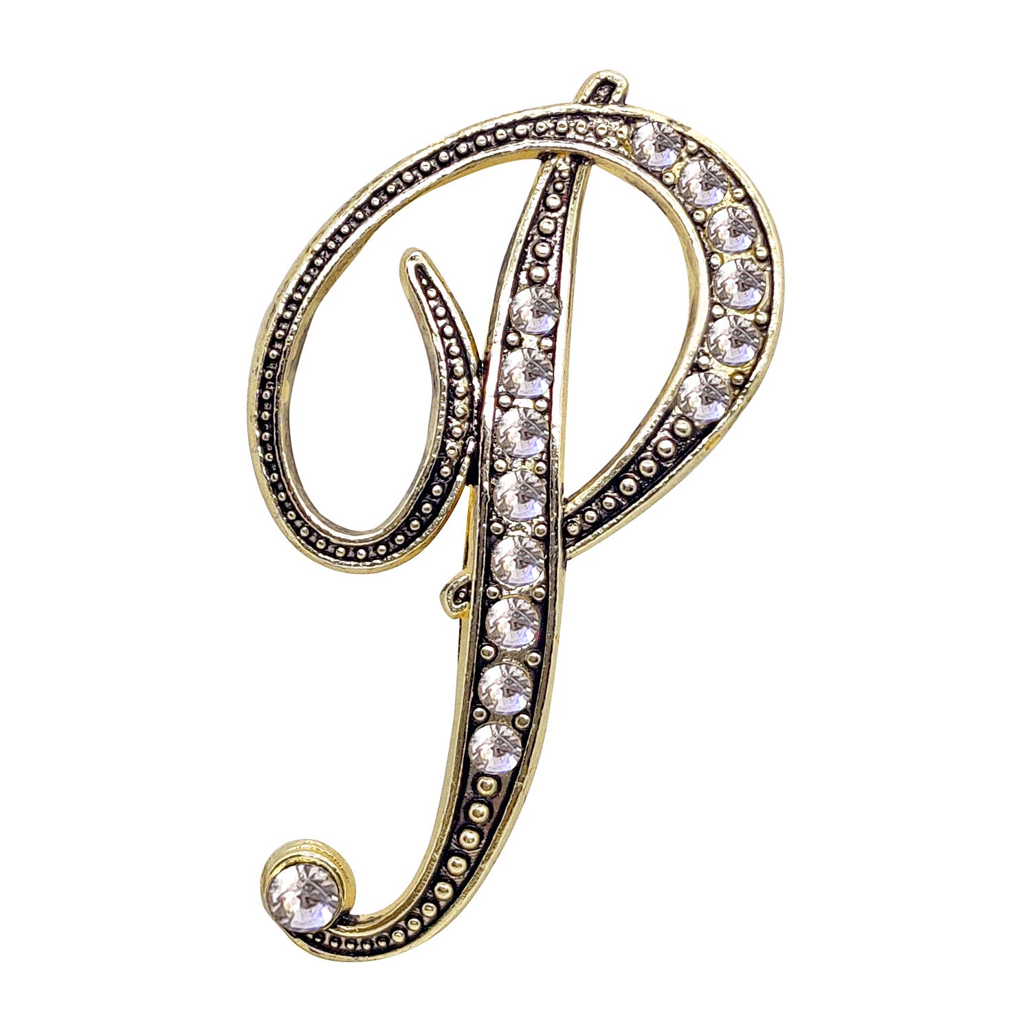 FURE P Initial Metal Brooch (Antique Golden) for Men & Women (B089FBVKNW) Amazon Price History, Amazon Price Tracker