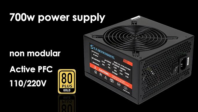 Amazon.com: 700W 電源供應器ATX 電競PC PSU 主動式PFC 全電壓