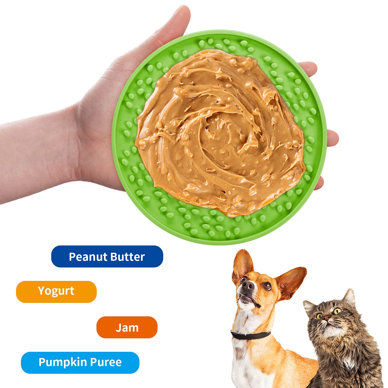 2er-Set Hunde-Leckmatte – Slow Feeder Aus Silikon – Mit Starken Saugnäpfen – Für Bad, Fütterung & Training – Blau & Grün
