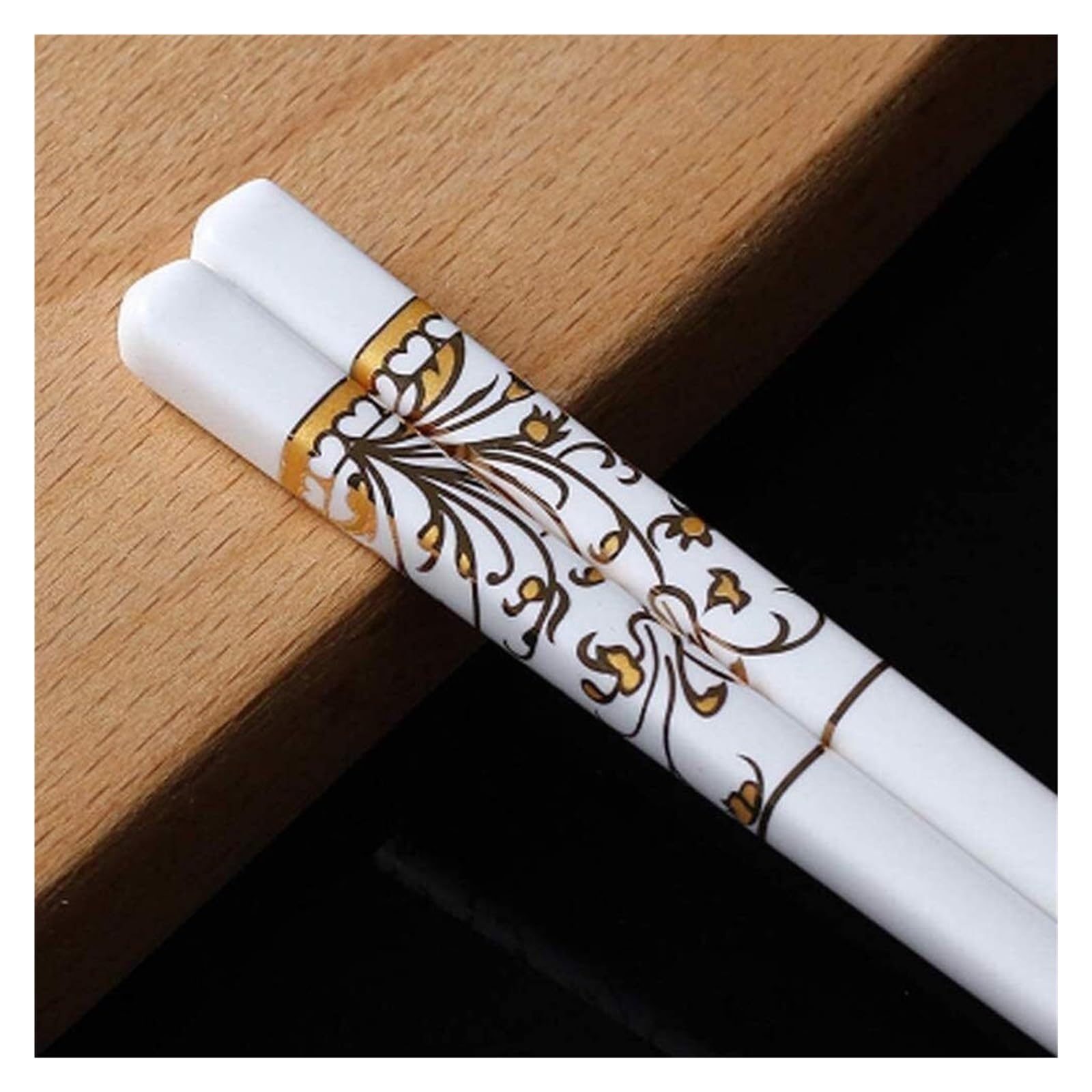 Jeu de baguettes, Cadeau de baguettes en porcelaine chinoise, 5 paires céramique réutilisables(108)