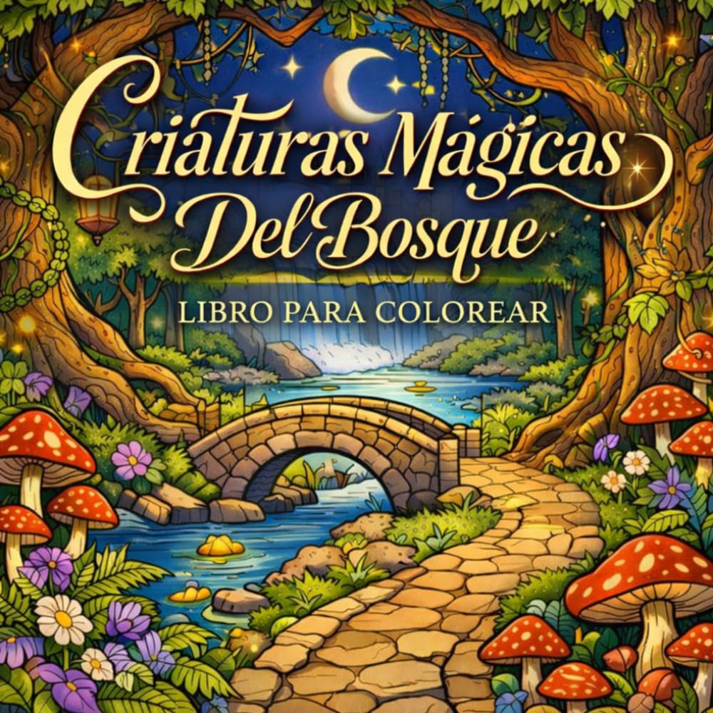 CRIATURAS MÁGICAS DEL BOSQUE: 40 Animales Fantásticos del Bosque | Libro para Colorear Relajante para Niños, Jóvenes y Adultos