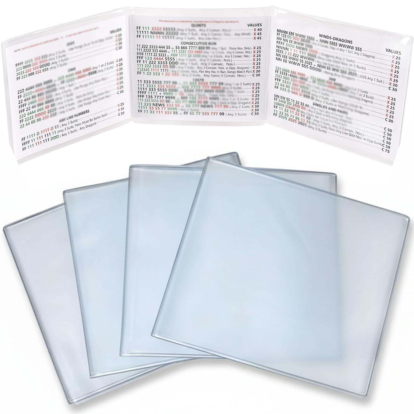Amazon.com: 4Pcs Matte Clear Mahjong Card Sleeve Protector Large