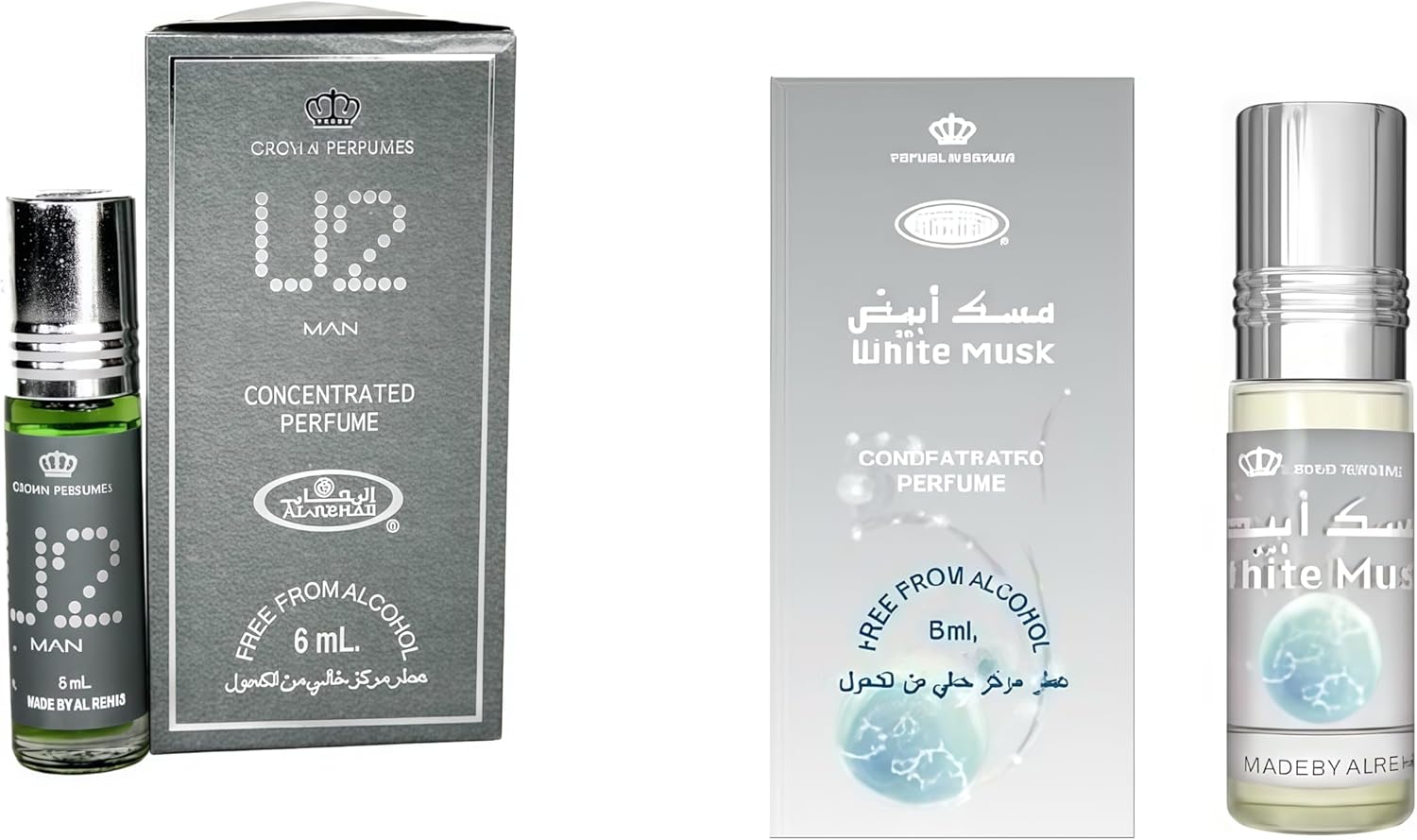 U2 & White Musk Perfume Oil Combo | Long Lasting Roll-On Attar for Men & Women | 5ml x 2 Concentrated Fragrance Oils | Alcohol Free | Premium Unisex Fragrance Gift Set U2 & White Musk Perfume Oil Combo | Long Lasting Roll-On Attar for Men & Women | 5ml x 2 Concentrated Fragrance Oils | Alcohol Free | Premium Unisex Fragrance Gift Set