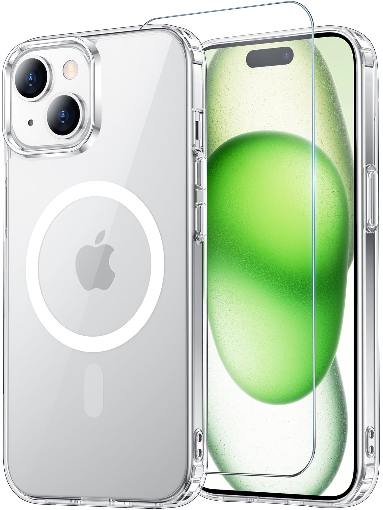 Temdan for iPhone 15/14/13 Case with Screen Protector Clear