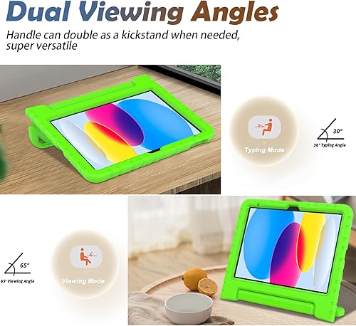 Miniatura 3 de LTROP Funda infantil para iPad de 10.9 pulgadas 2022 (A2696, A2757, A2777), funda convertible a prueba de golpes con soporte de mango para iPad Gen