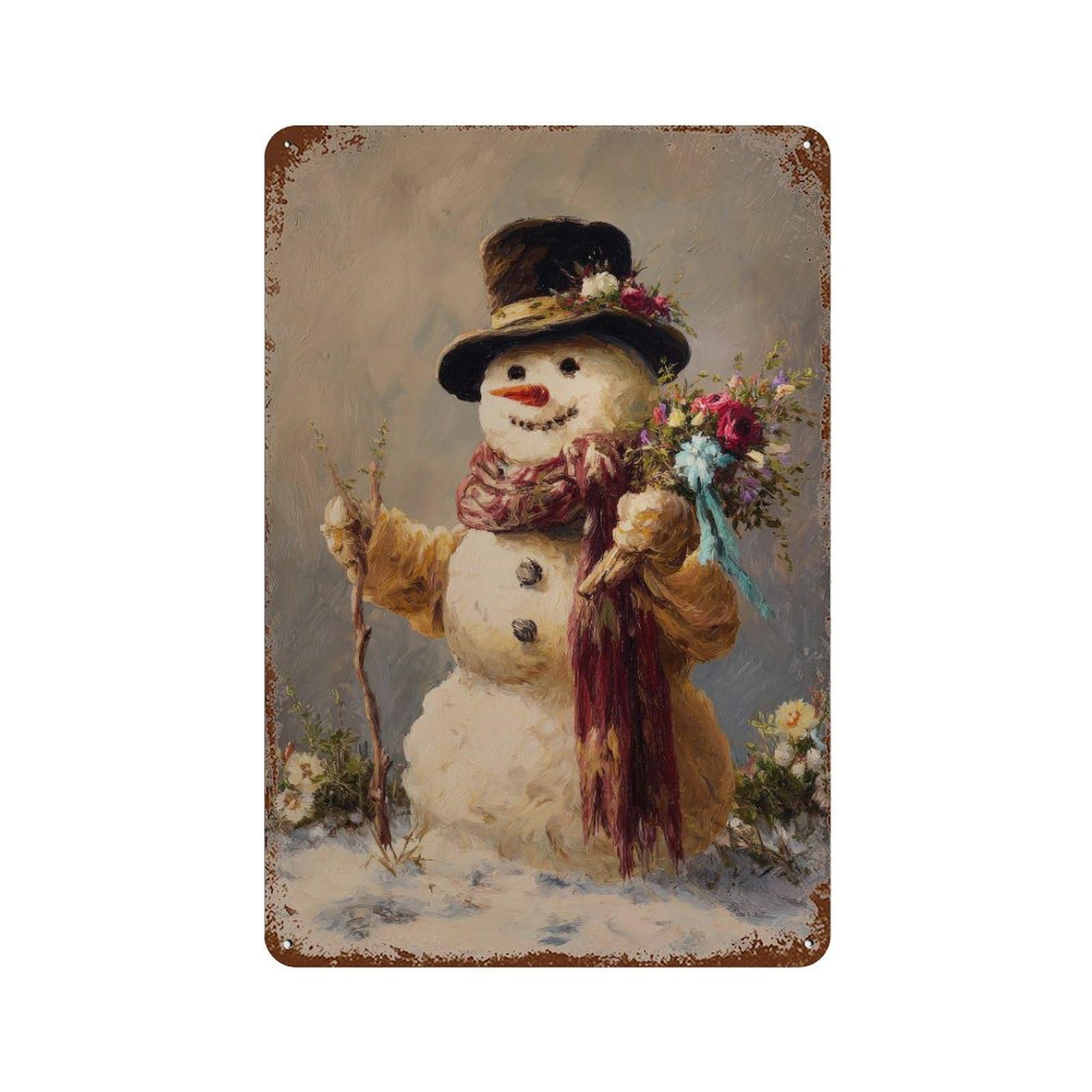 xiaoxiaoshen Snowman. Impressionist Wall Decor Art Metal Tin Poster Modern Home Decor Art Home Bar Shop Decorations Vintage Sign 30x20cm