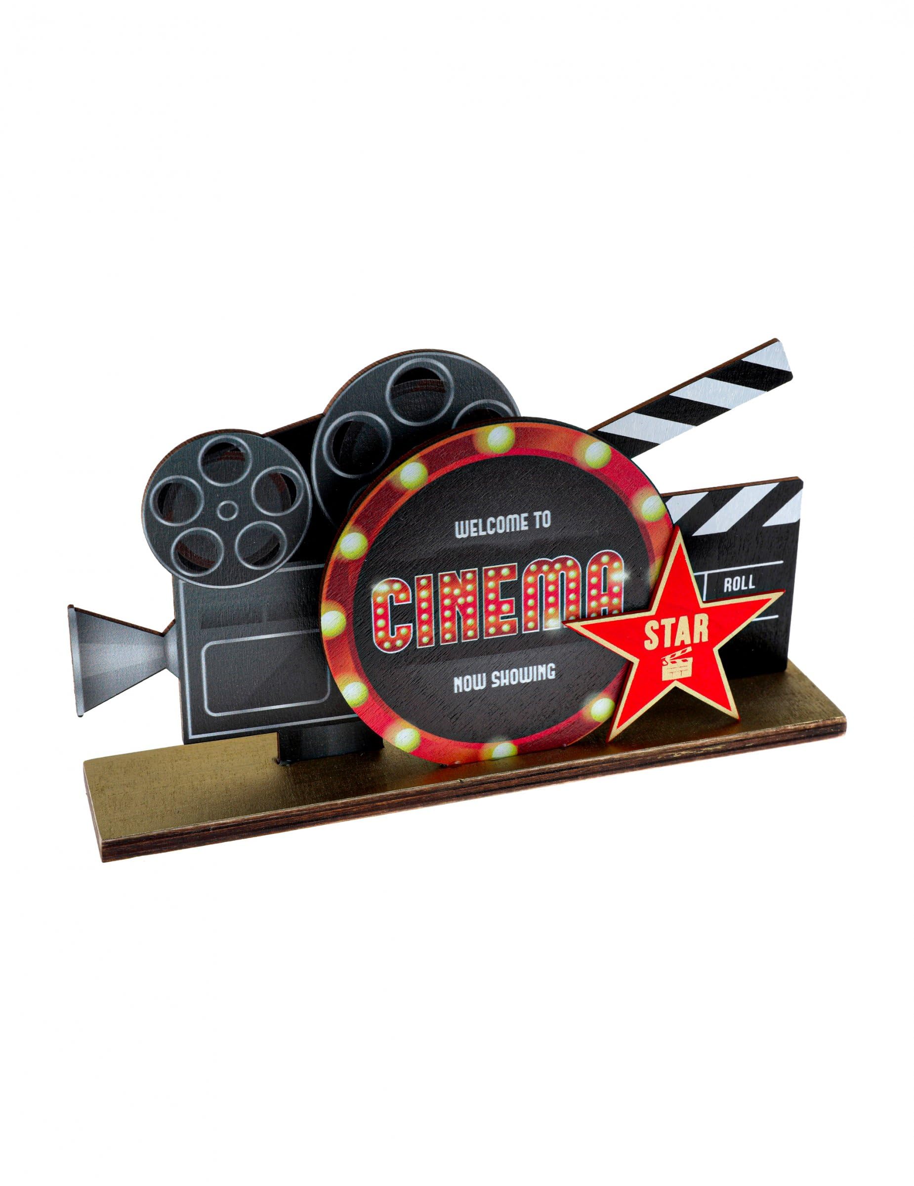 Générique Hollywood Wooden Table Centrepiece 20 x 13 cm, Red