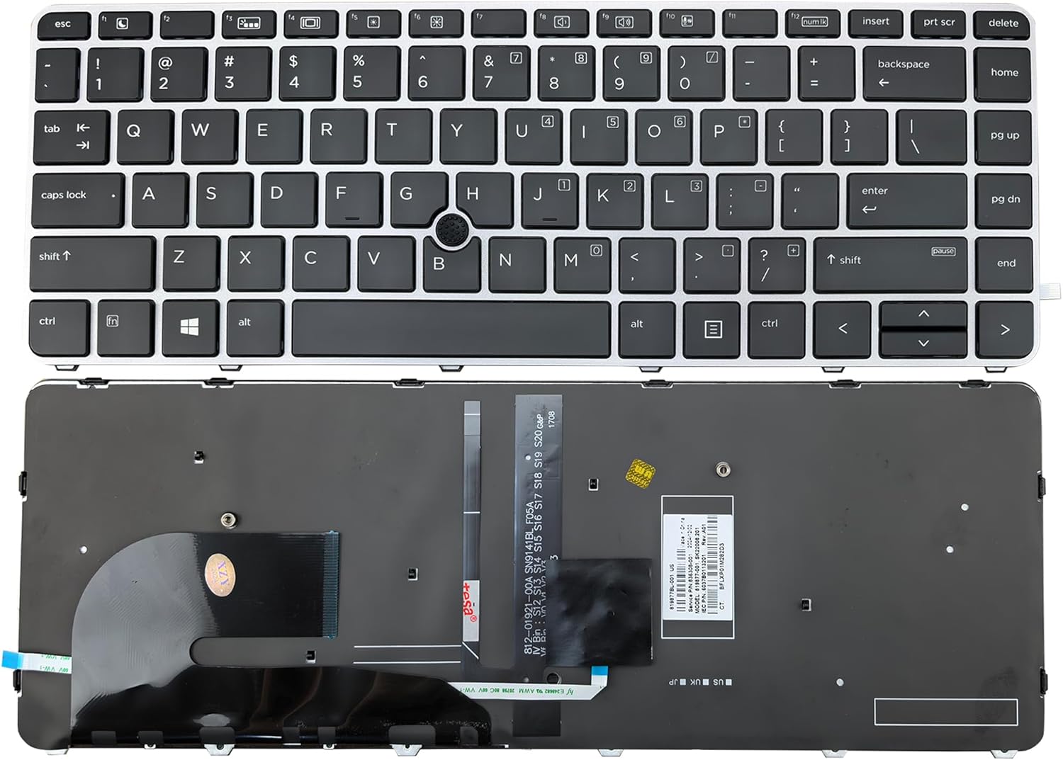 BestParts US Layout Laptop Keyboard Backlit Replacement for HP EliteBook 840 G3 840 G4 745 G3 G4 Fit P/N 901042-001 919877-001 903008-001 836308-001 6037B0126901