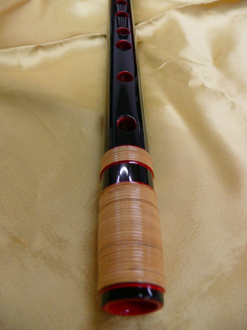 Amazon | 高級黒紫水民謡笛（洋音階）籐半重巻8本調子7穴 | 篠笛