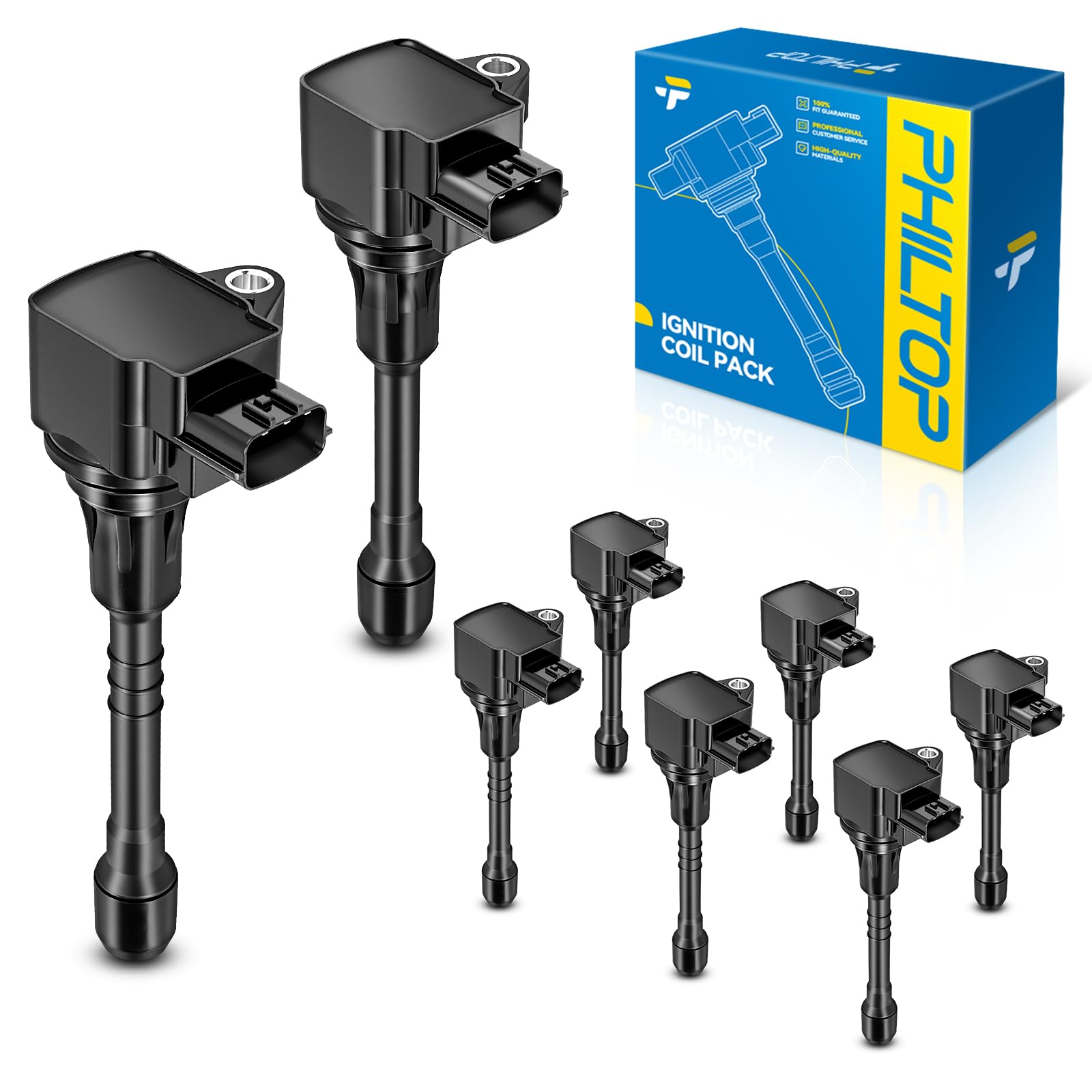 PHILTOP UF650 4 Ignition Coil Pack, Fits for INFINITI 2014-2023 QX80, 2017-2020 2022 Armada, 2011-2013 QX56