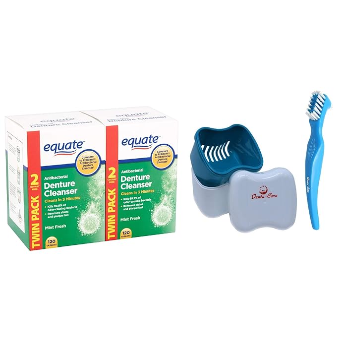 Buy Equate Denture Cleaner Tablets Fresh Mint 240 Count With DentuCare