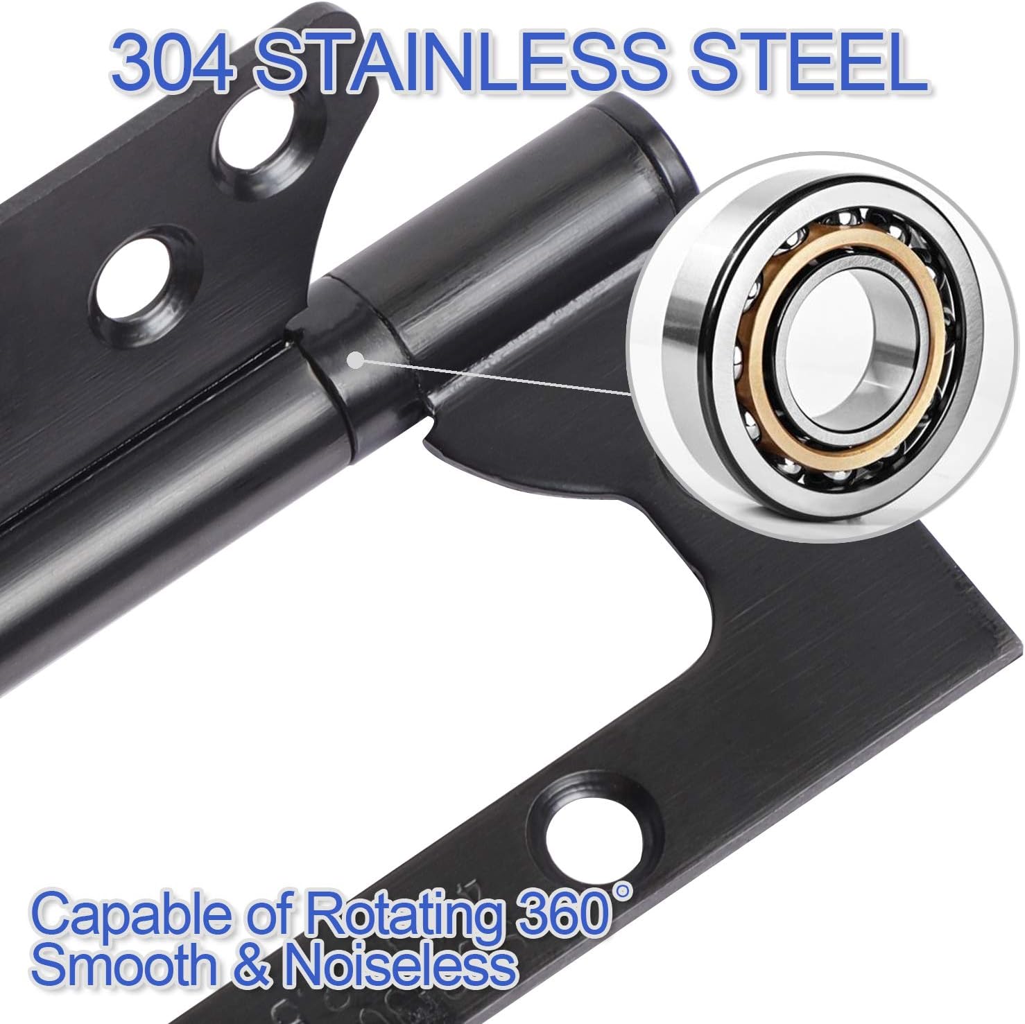 KEILEOHO 12 Pack 4 x 3 Inch Non Mortise Hinges, Ball Bearing Brushed Black Door Hinges, 3mm Thickness Heavy Duty Black Stainless Steel Door Hardware for Gate, Mobile Home, RV Cabinet