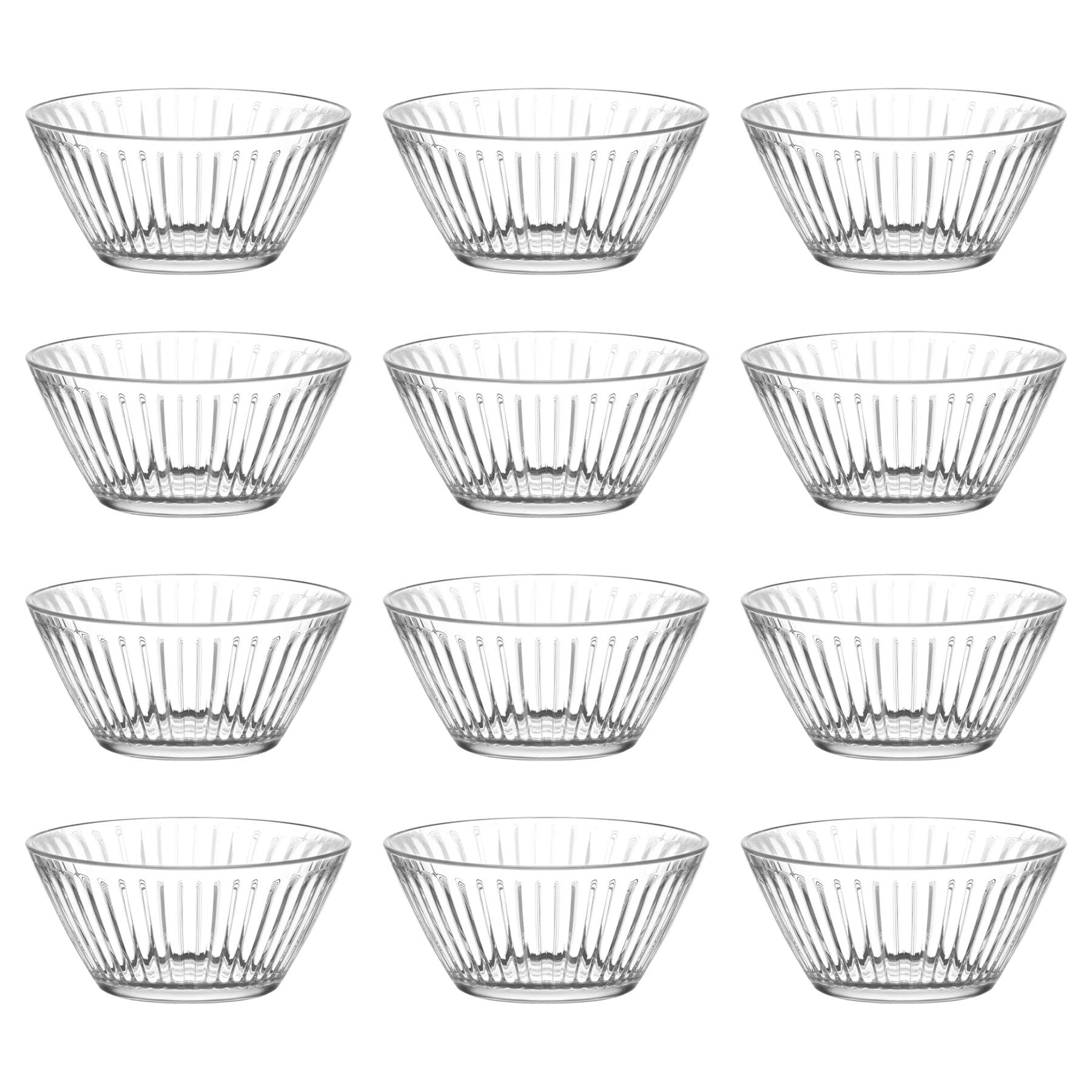 LAV Hestia Bols à Collation en Verre - 10.5cm - Clair - 12x Petit Cuisine Party Dessert Nourriture Fruit Doux Grignotages Service Tremper Sauce Tapas Plats Ensemble