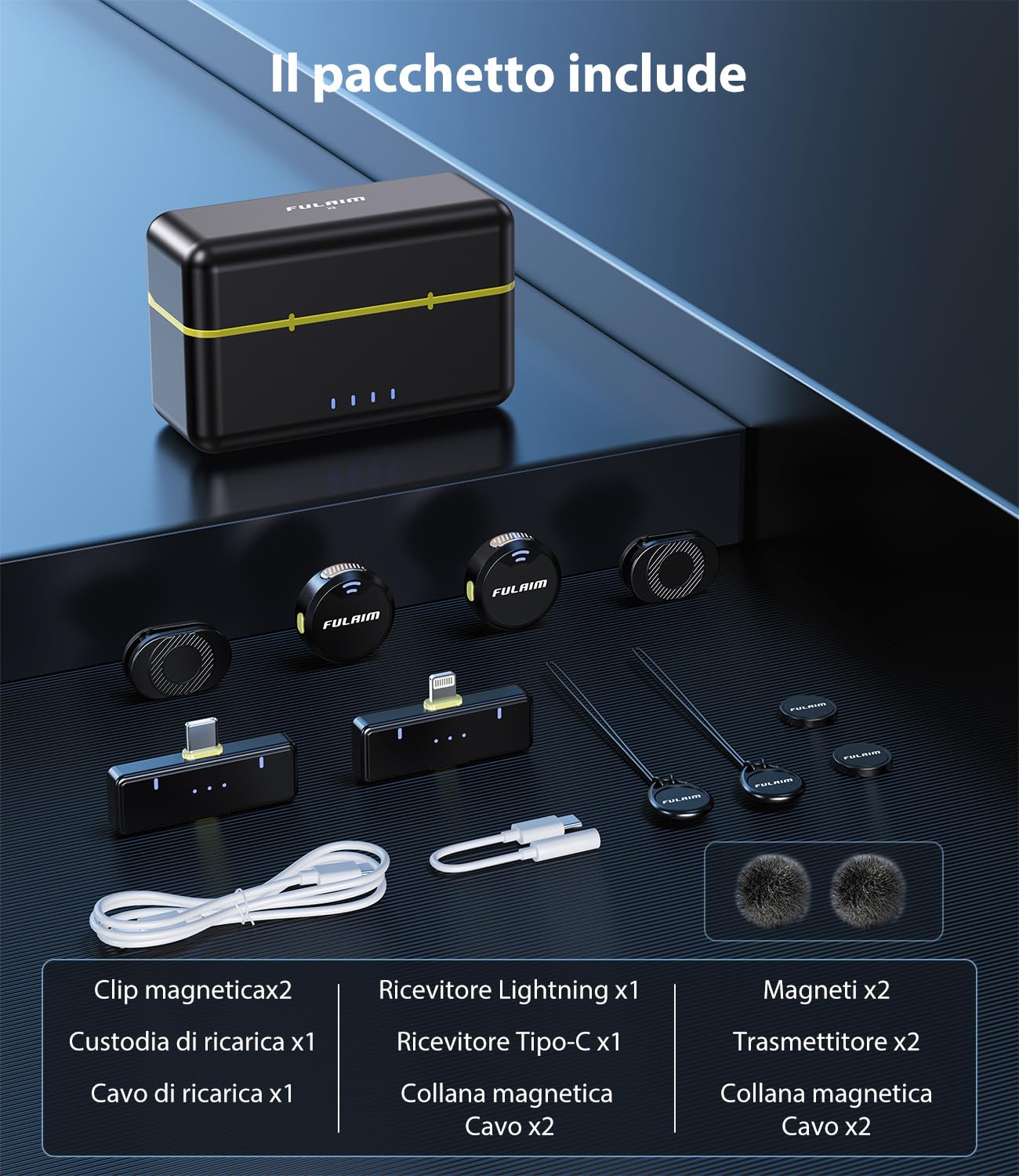 FULAIM Microfono Lavalier Wireless - Microfono Bavero Per Video YouTube E Smartphone - Foto 6