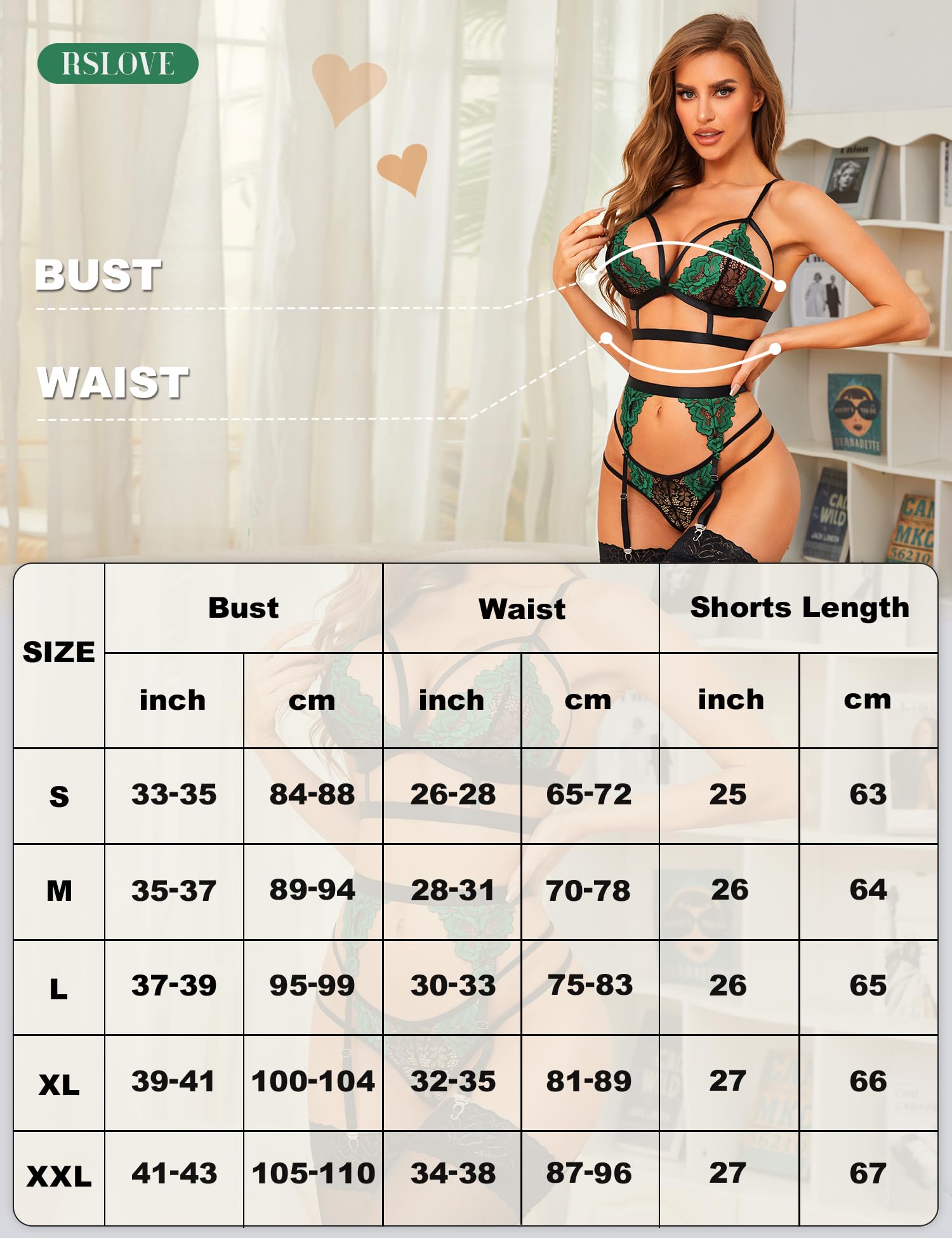 ZXLIHS Conjunto de lencería Sexy para Mujer con Sujetador y Bragas de Encaje Floral, 3 Piezas con Liguero