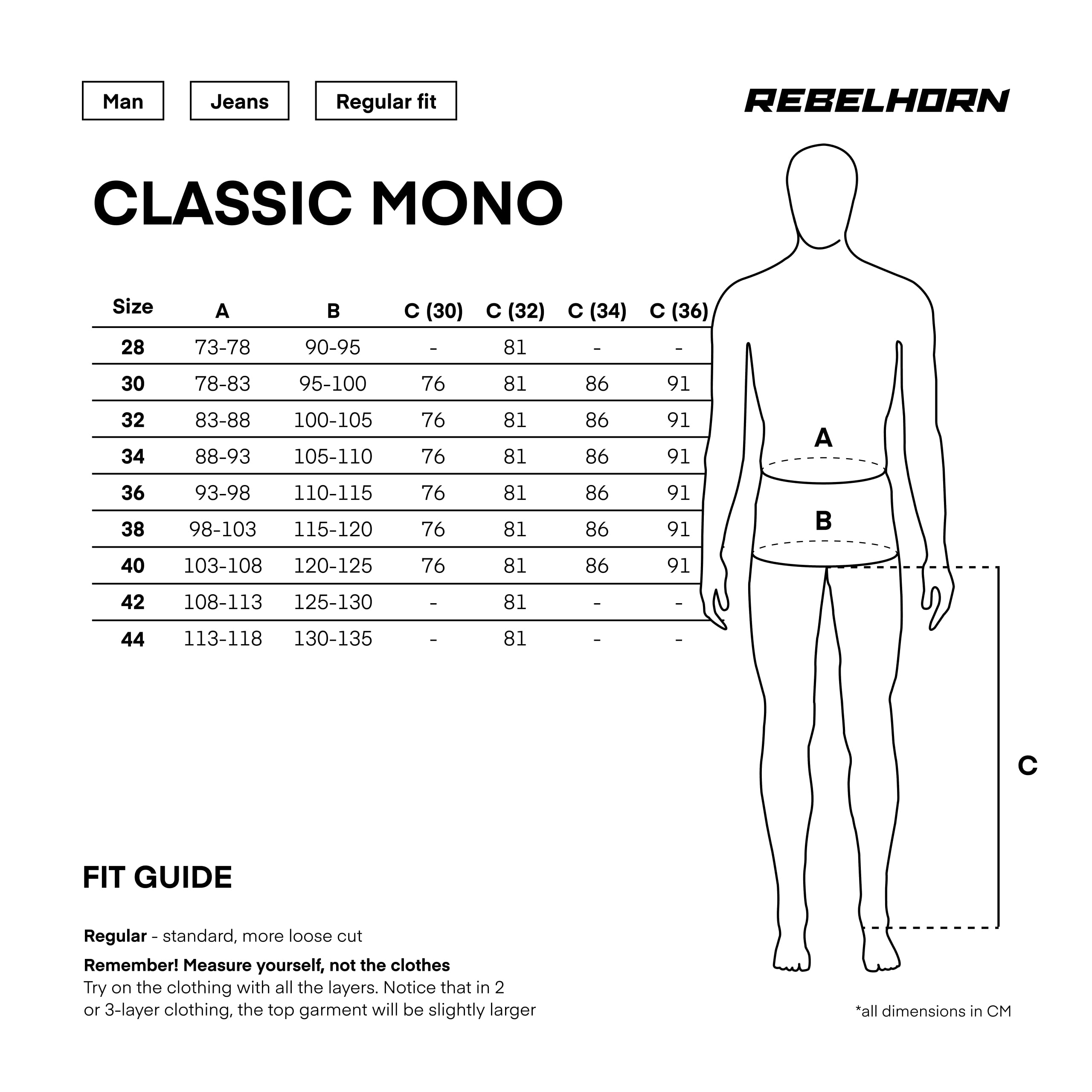 REBELHORN Classic Mono Jeansy motocyklowe Spodnie motocyklowe Męskie | Jednowarstwowe | Ochraniacze Kolan i Bioder poziomu 2 | Kieszeń na ochraniacz kości ogonowej | Regular Fit