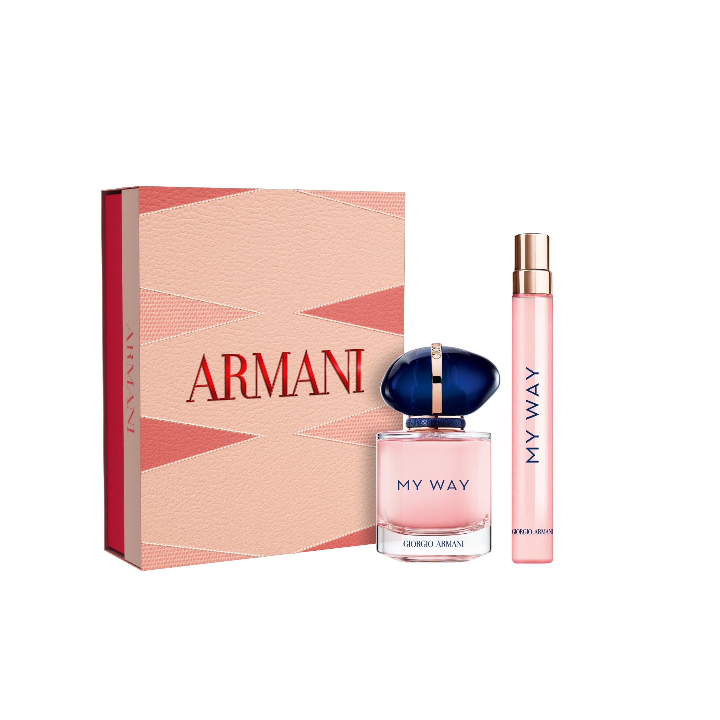 Armani Beauty My Way Eau de Parfum Floral Travel Perfume Set for Women | 2-Piece Women's Fragrance Travel Set ($135 Value) - My Way Full Size 1 Fl Oz & Mini Size 0.3 Fl Oz - Travel Sized Bottles