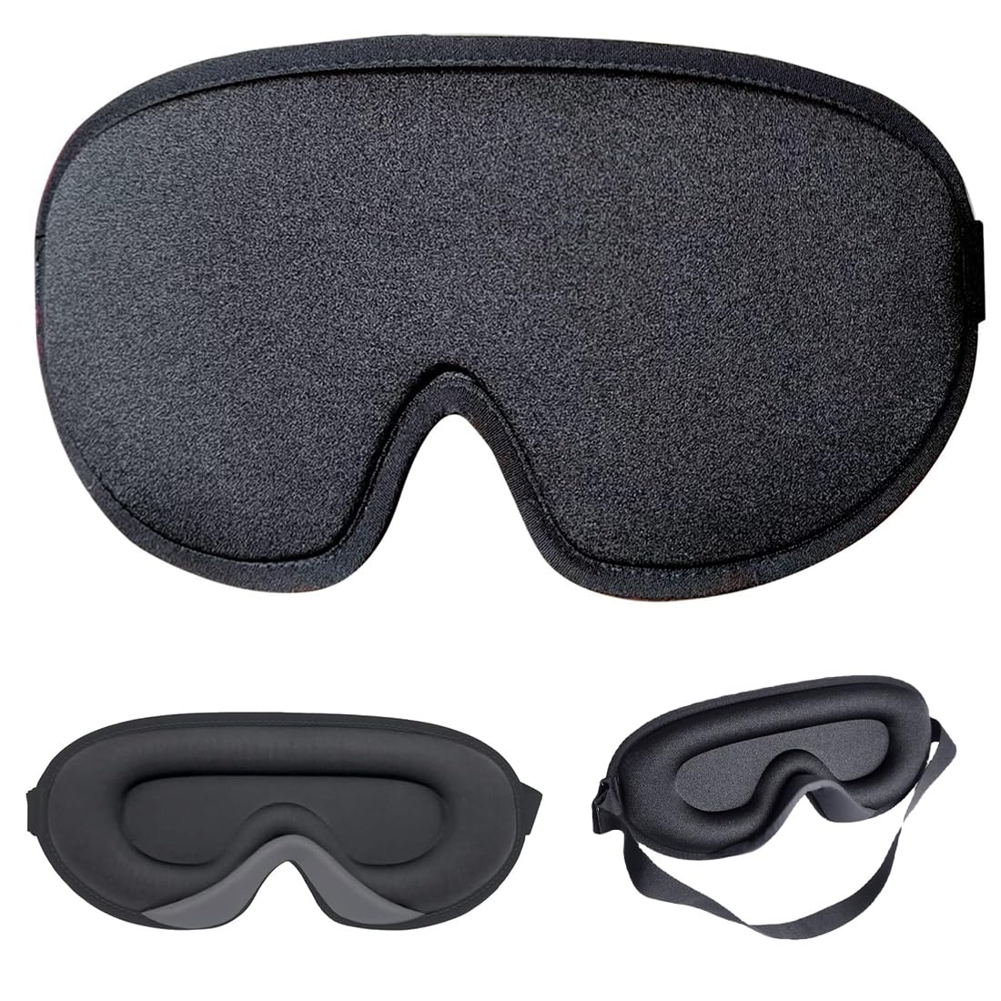 Antifaz para Dormir 100% Anti-Luz, Suave y Cómodo para Hombres y Mujeres, Máscara 3D Perfecta para Viajes y el Verano - Negro