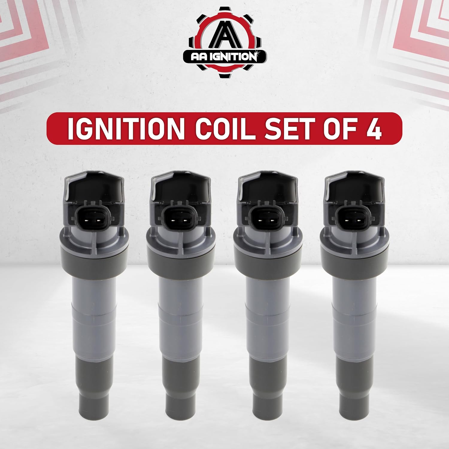 Ignition Coil Pack Set of 4 by AA Ignition - Compatible with Hyundai & Kia 2.0L, 2.4L, 4.6L 2008-2017 - Santa Fe, Sonata, Tucson, Forte, Optima Sorento, Sportage - Replaces UF611 C1667, 27300-2G000
