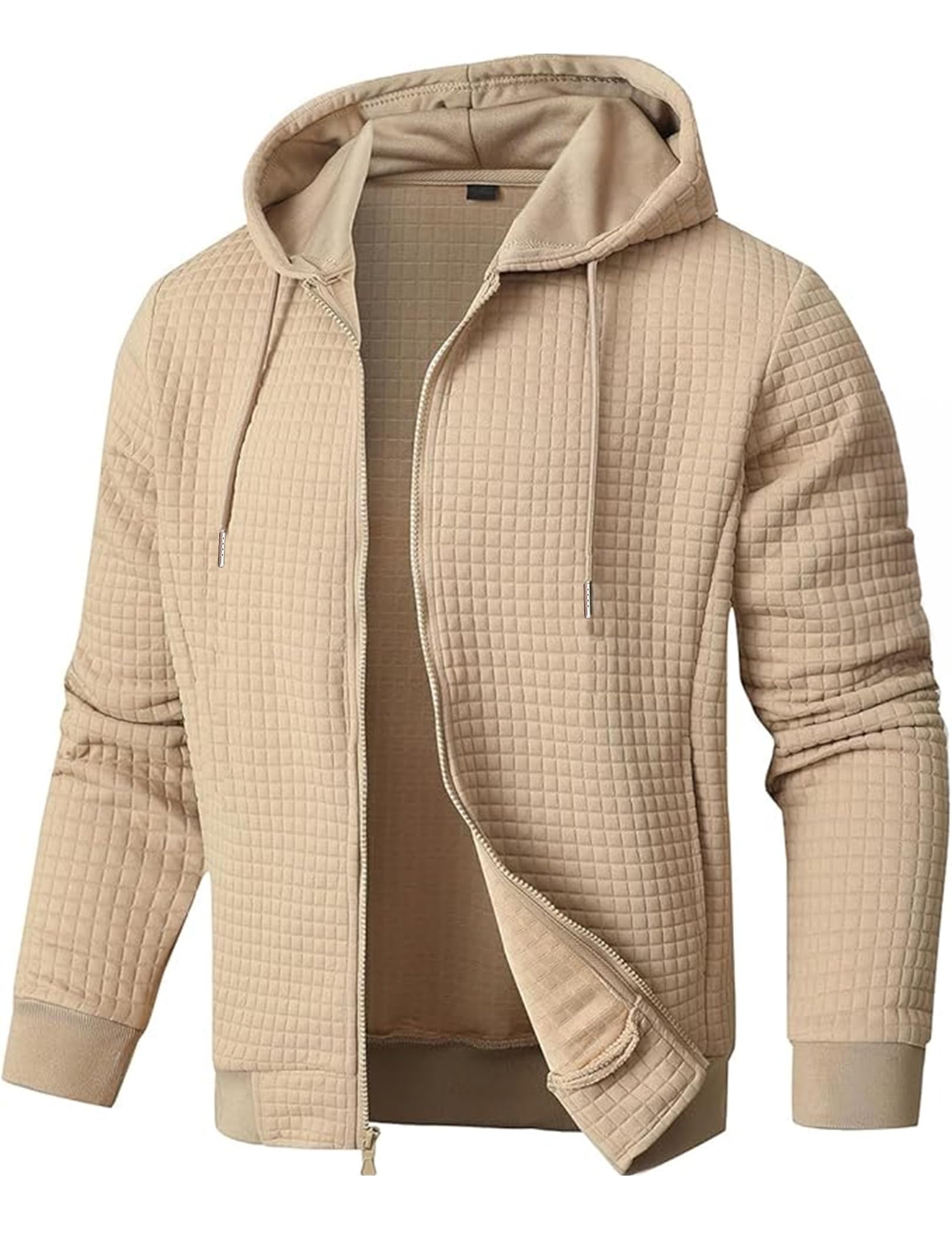 JMIERR Men’s Jacquard Plaid Hoodie Long Sleeve Drawstring Casual Hooded Sweatshirts Jackets with Pockets
