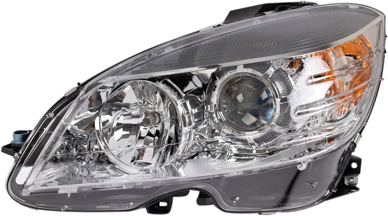 Headlight Assembly Driver Side Halogen, Chrome Bezel