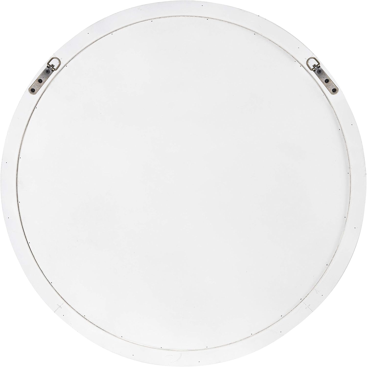 Kate and Laurel Mansell Farmhouse Wood Framed Round Wall Mirror, 28 inch Diameter, Distressed White, Decorative Modern Mirror for Wall
