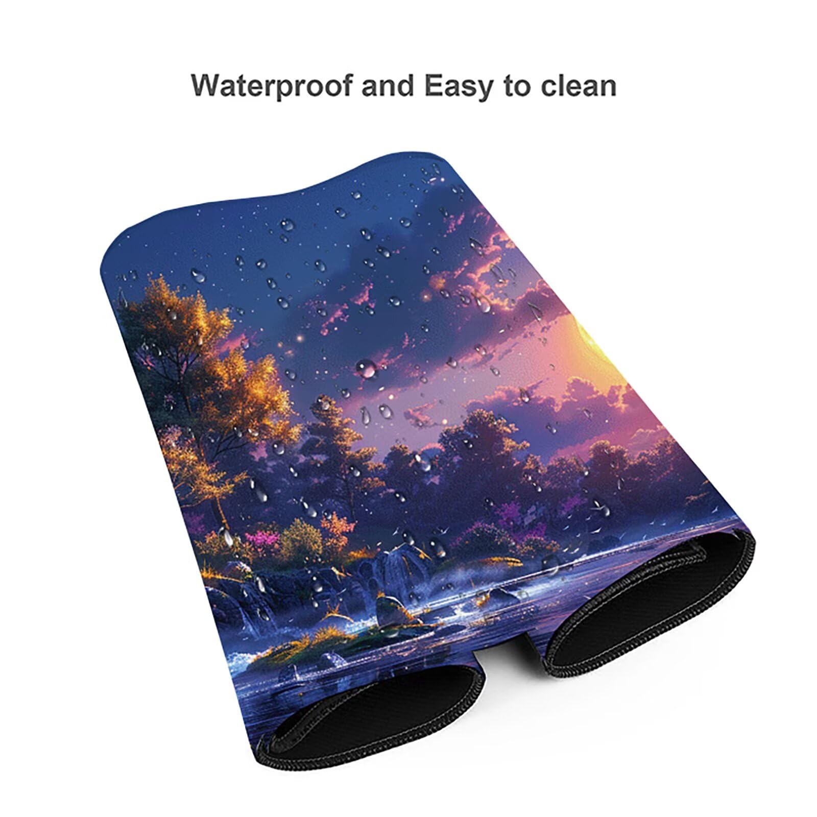 Luna Alfombrilla Ratón Gaming XXL 1500 x 800 mm, Alfombrilla Gaming Verde Mousepad con Base de Goma Antideslizante, Impermeable Desk Mat para Teclado y Raton, Accesorios Gaming, Regalos de Hombre 8-M