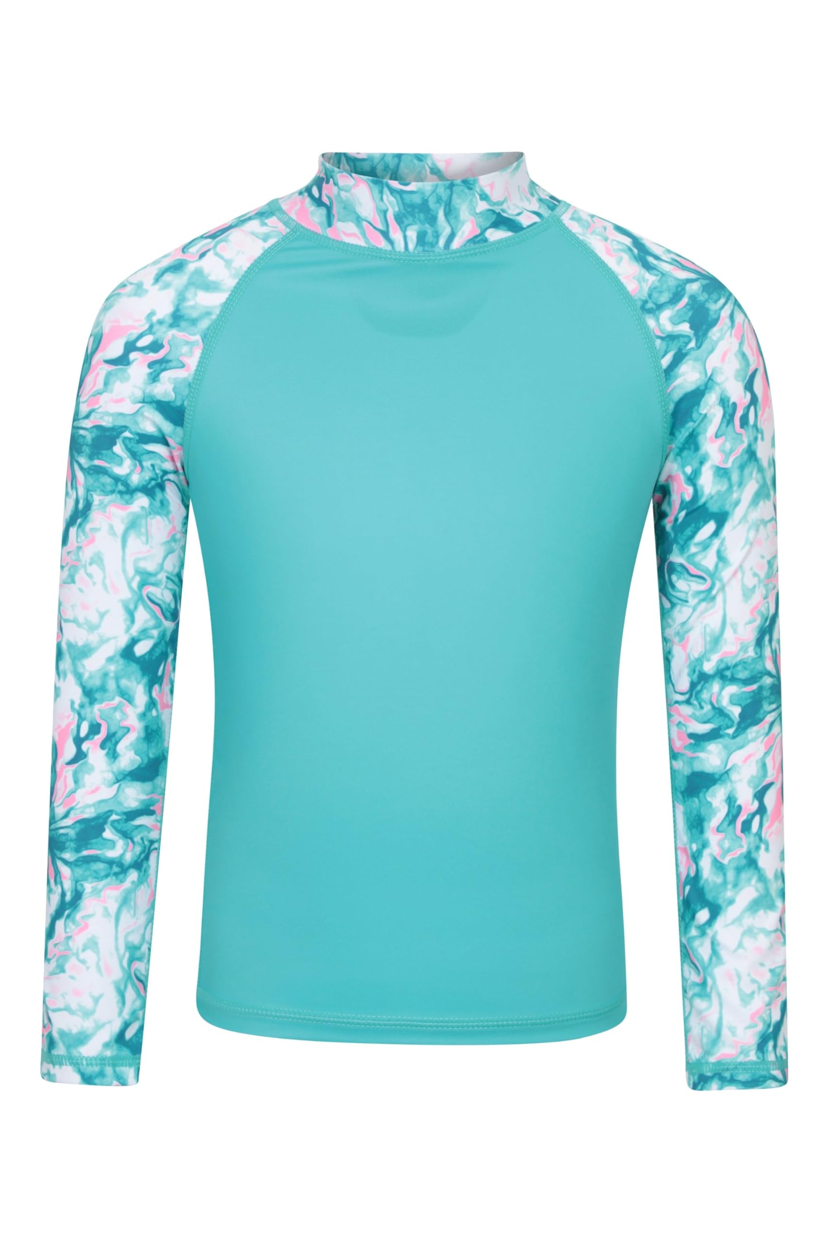 Mountain Warehouse Boys Turquoise (Printed) Kids Printed Rash Vest - Long Sleeved Rash Guard, Lightweight Girls Rash Top, Quick Dry, Childrens Beachwear- Spring Summer, Swimming Kids Size 11-12 Years