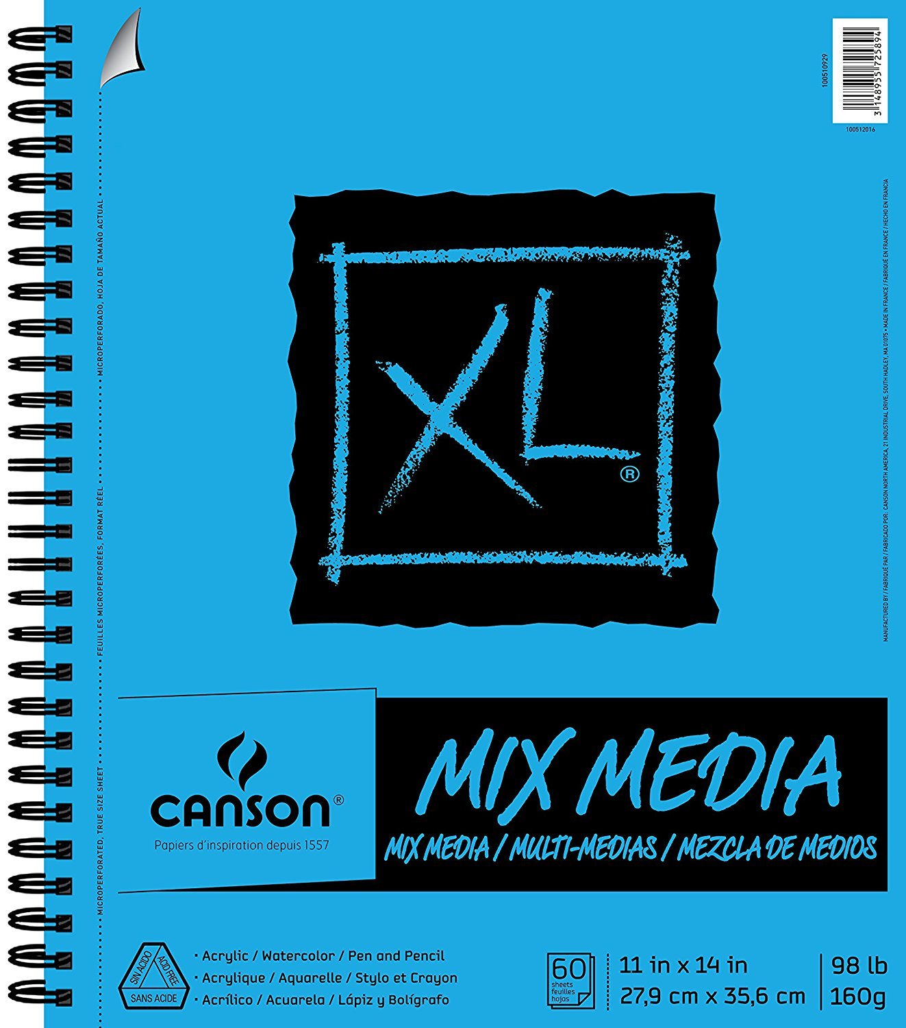 CansonXL Series Mix Media Pad, 11"X14" Side Wire 2-Pack