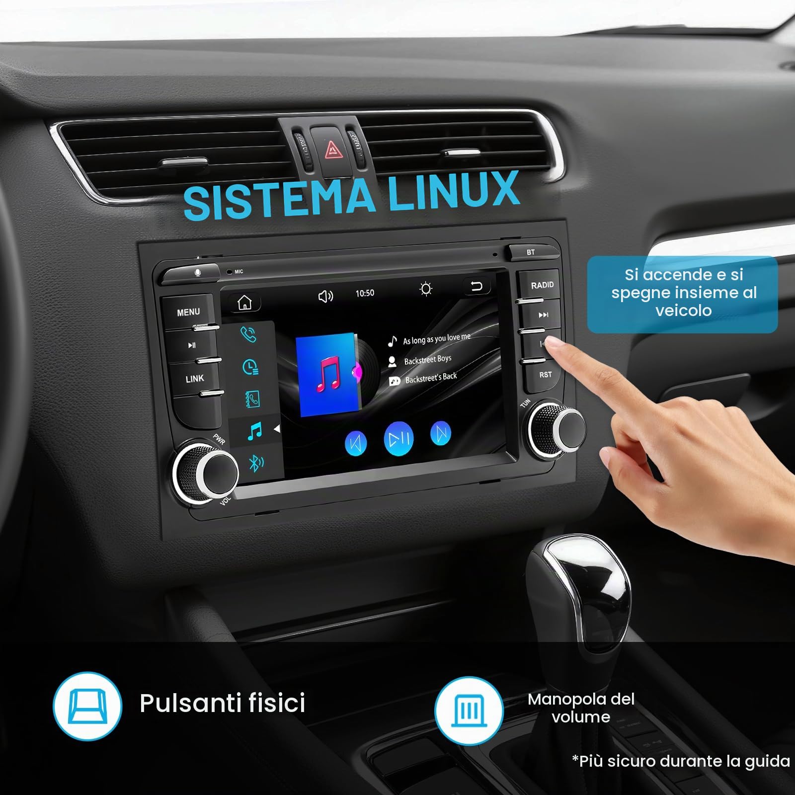 Autoradio Linux per Audi A4 B6, B7, S4 RS4–Avvio in 3 secondi | Schermo IPS 7", CarPlay & Android Auto wireless, AM/FM/RDS, DSP, USB, Bluetooth, microfono, comandi al volante – plug & play