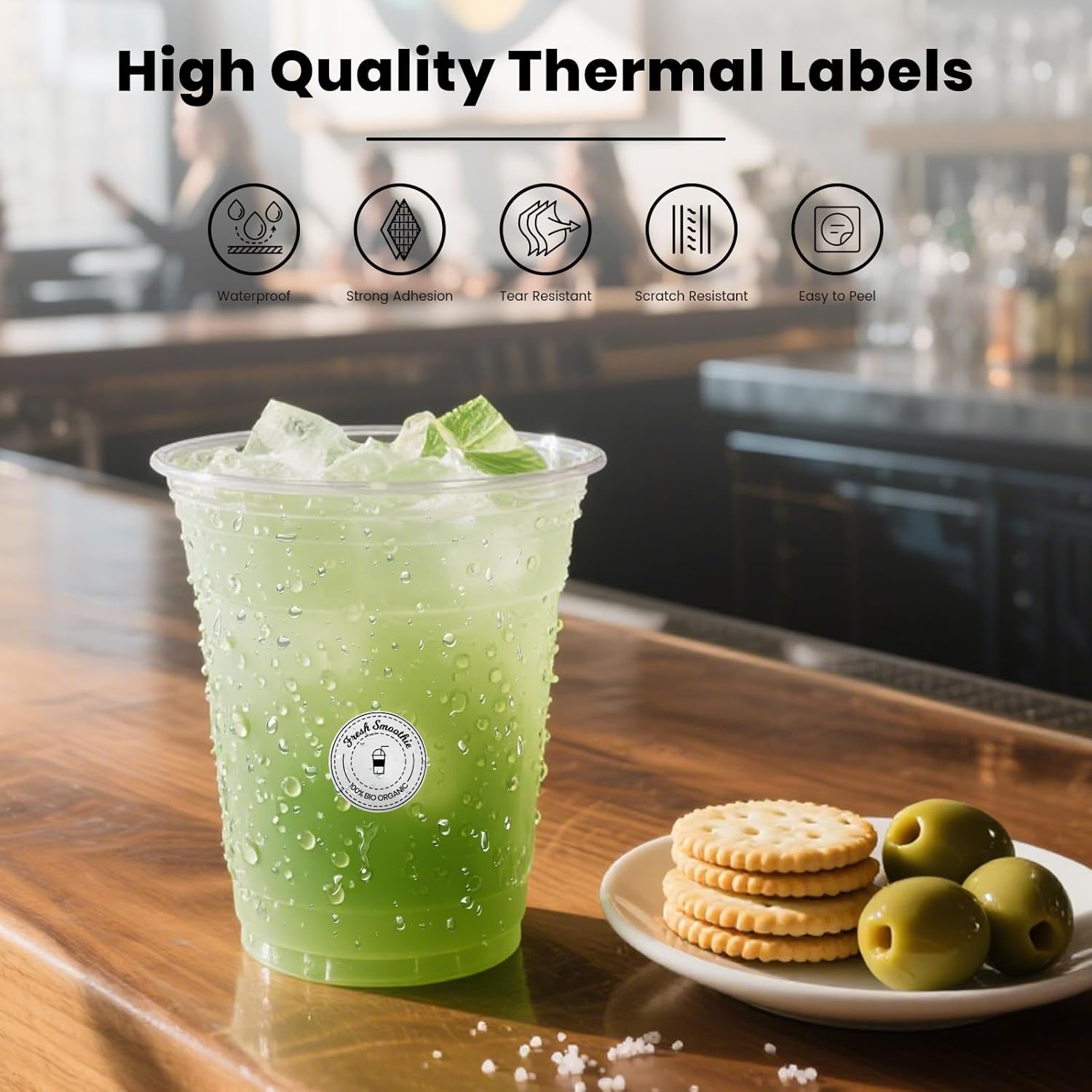 White Round Thermal Labels 1 Inch Vinyl Circle Waterproof Direct Printer Sticker Self-Adhesive Perforated Name Tag for Logo DIY QR Design Office Address 500 PCS - Image 5