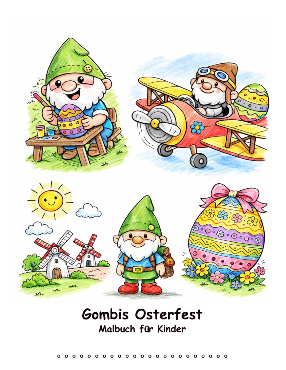 Oster-Malbuch für Kinder: Mit Gombi – Niedliche Ostereier, Hasen und Frühlingsmotive für Kinder