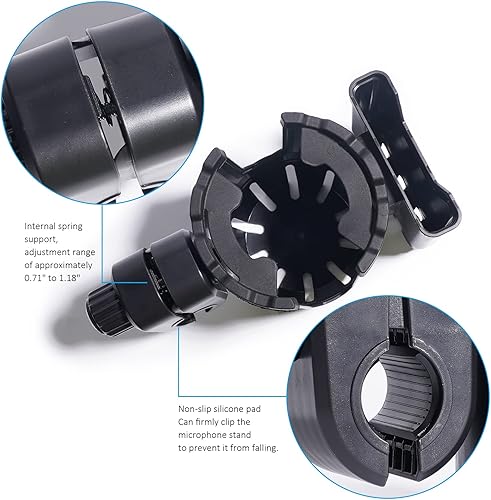 Miniatura 6 de Soporte para micrófono con soporte para teléfono, soporte universal 2 en 1 para botella de bebida para soporte de micrófono de música