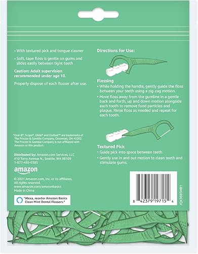 Miniatura 8 de Tienda Basics Clean Mint Flossers, 75 unidades, 1 paquete