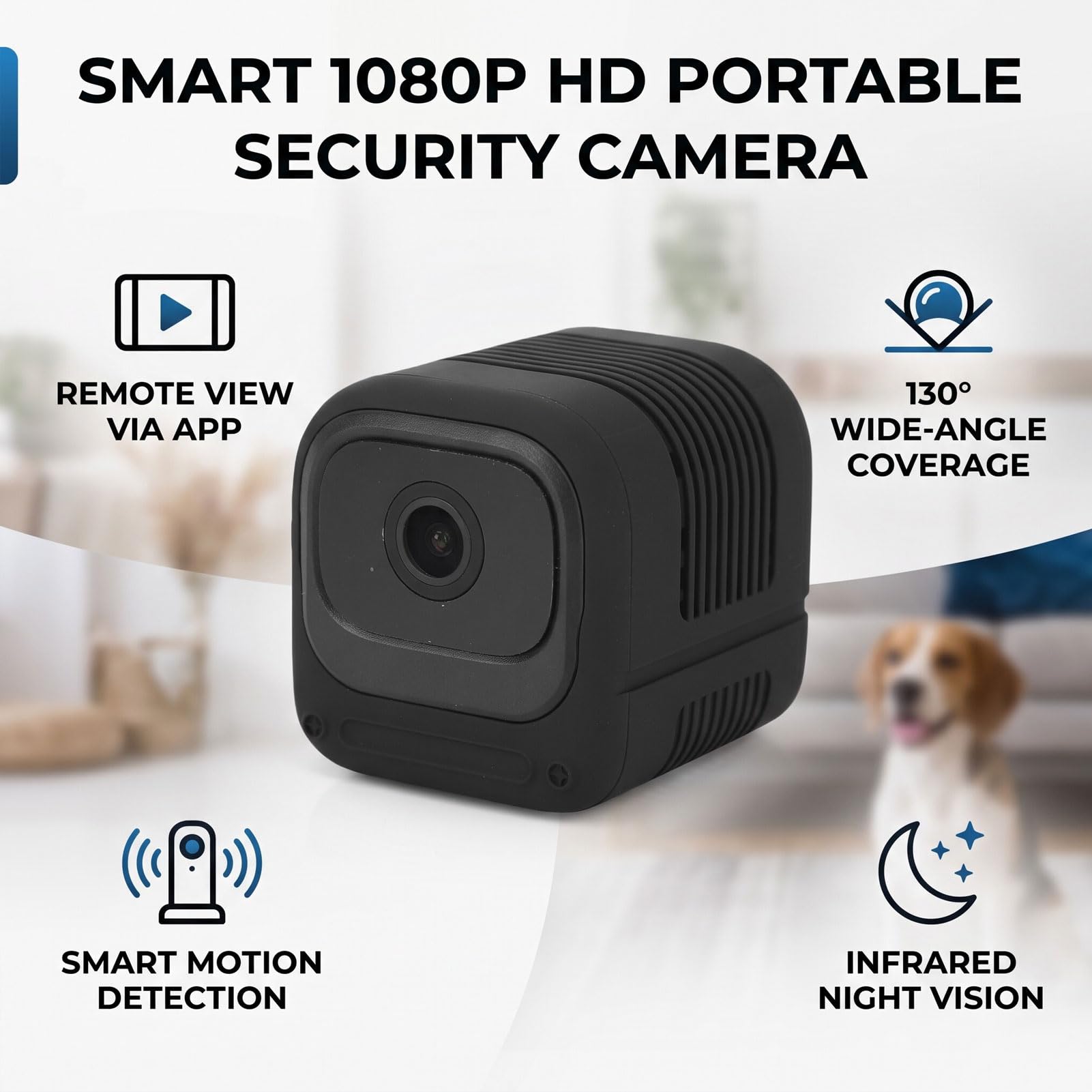 Dpofirs Telecamera di Sicurezza HD 1080P | Visione Notturna a Infrarossi con Rilevamento del Movimento Remoto WiFi da 2,4 GHz per la Sorveglianza Esterna Interna